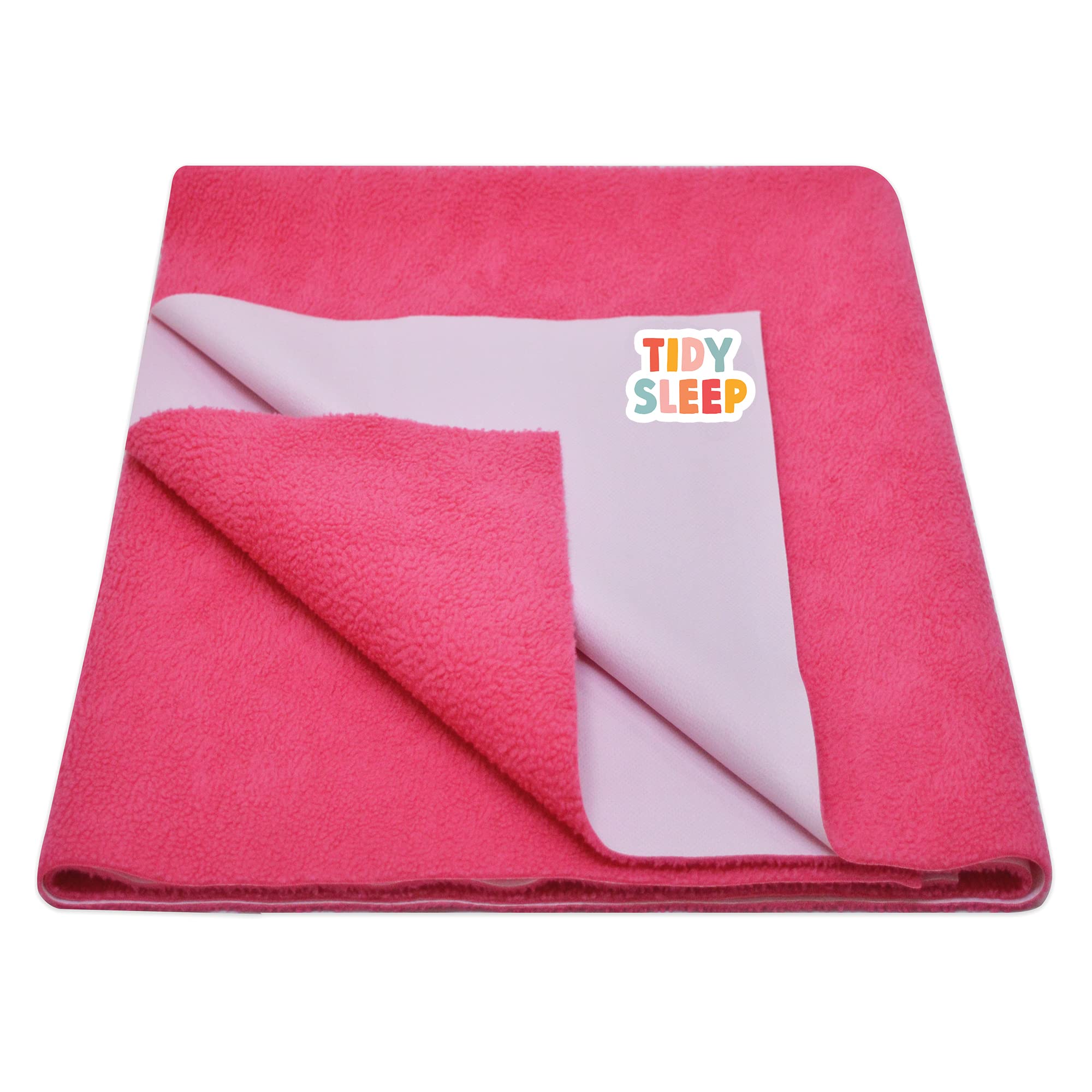 TIDY SLEEP Baby Waterproof Rubber Sheet Large (140cm x 100cm) Dark Pink