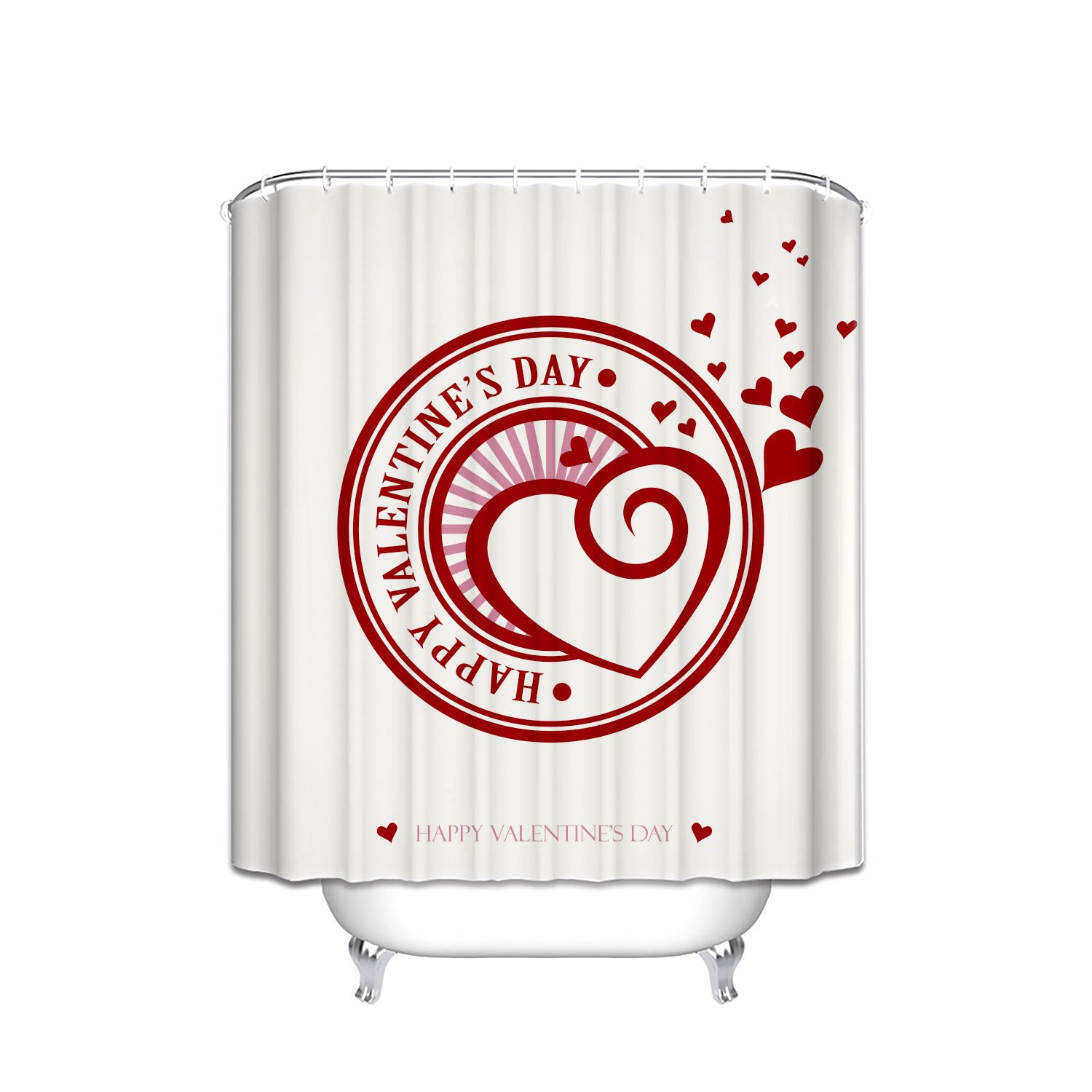 Unique Custom Valentine's Day Heart, Happy Valentine's Day Waterproof fabric Polyester Shower Curtain Bathroom D¨¦cor