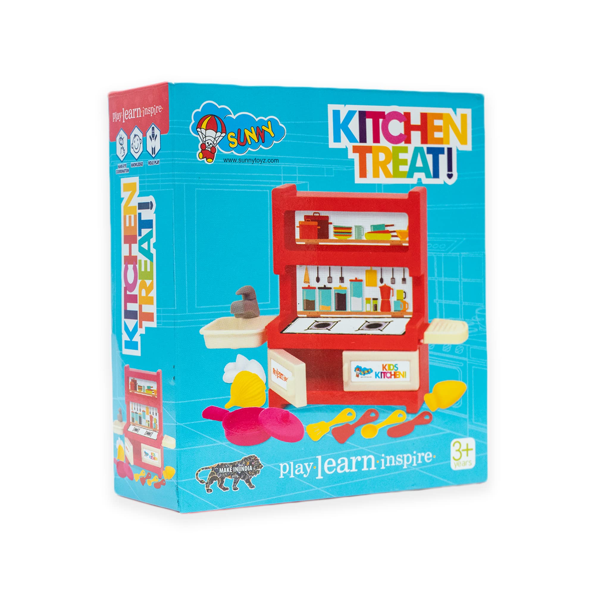 Sunny 11 Pieces Kitchen Treat Mini Plastic Kitchenware Set | A Perfect Role Play Kitchen Set Toys for Girls Kids | Certified as per Indian Standards is 9873, Safe & Durable for Kids