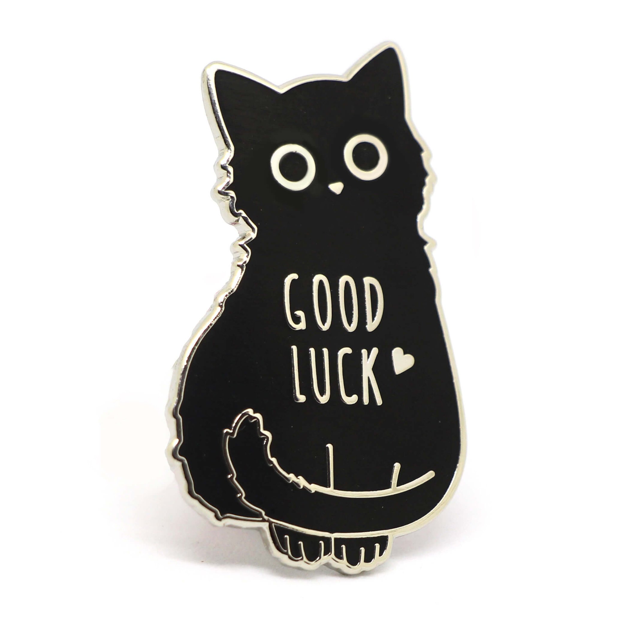 CompocoGood Luck Black Cat Enamel Pin Lucky Charm Lapel Pin Backpack pins