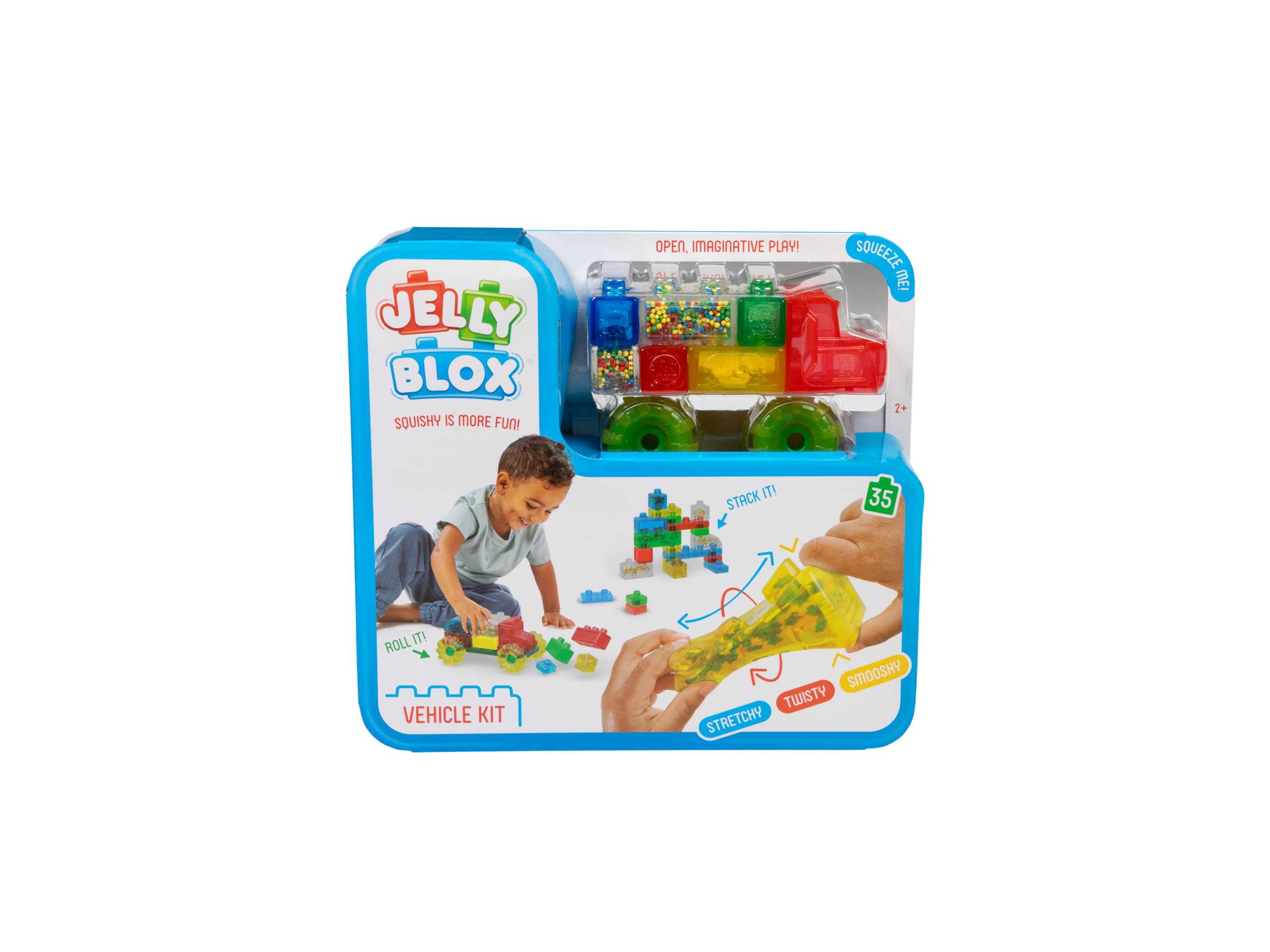 GOLIATH Jelly Blox Vehicle Kit, Building Toy from 2 Years, with 35 Sensory Building Blocks, Construction Toy for Children