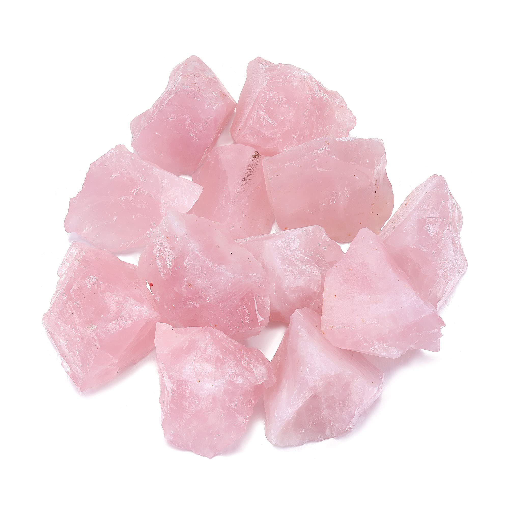 Top Plaza Bulk Rose Quartz Healing Crystals Rough Stones - Large 1" Natural Raw Stones Crystal for Reiki Healing, Wicca, witchcraft, Tumbling, Cabbing, Fountain Rocks, Decoration, Polishing 0.5lb