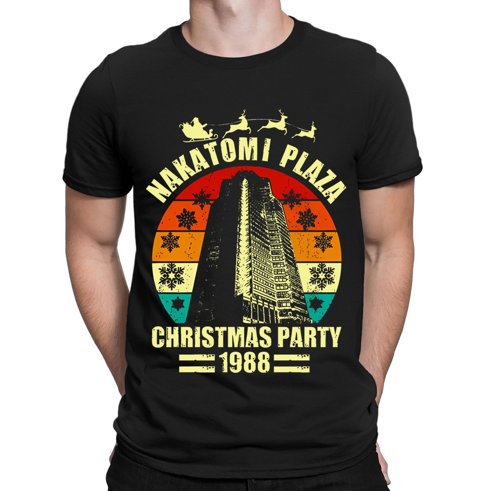 D&TNakatomi Plaza Christmas Party 1988 Xmas Party Retro Vintage Mens T-Shirts Top#D