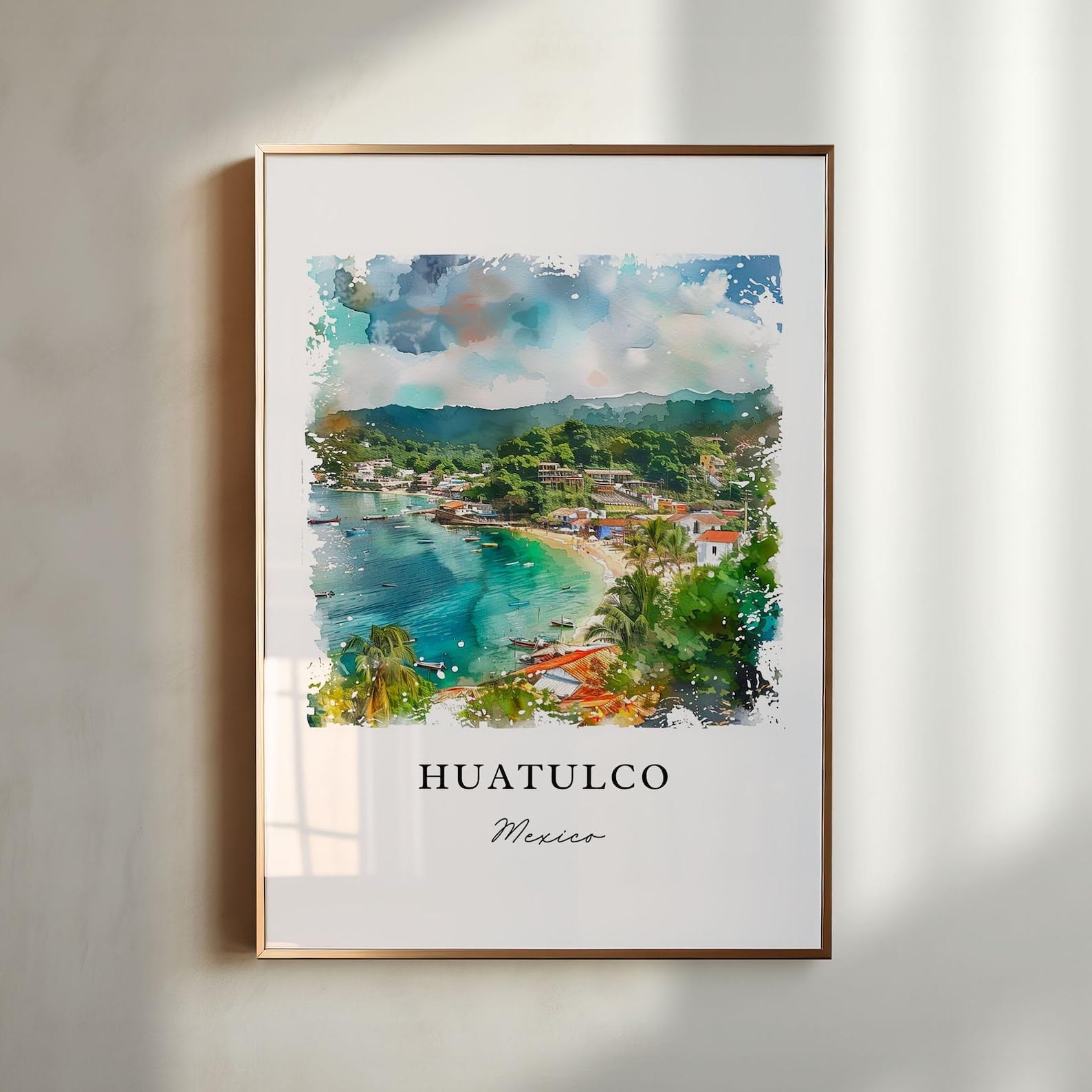 kanosemHuatulco Mexico Wall Art Huatulco Mx Print Huatulco Watercolor Huatulco Mexico Gift Travel Print Travel Poster Housewarming Gift