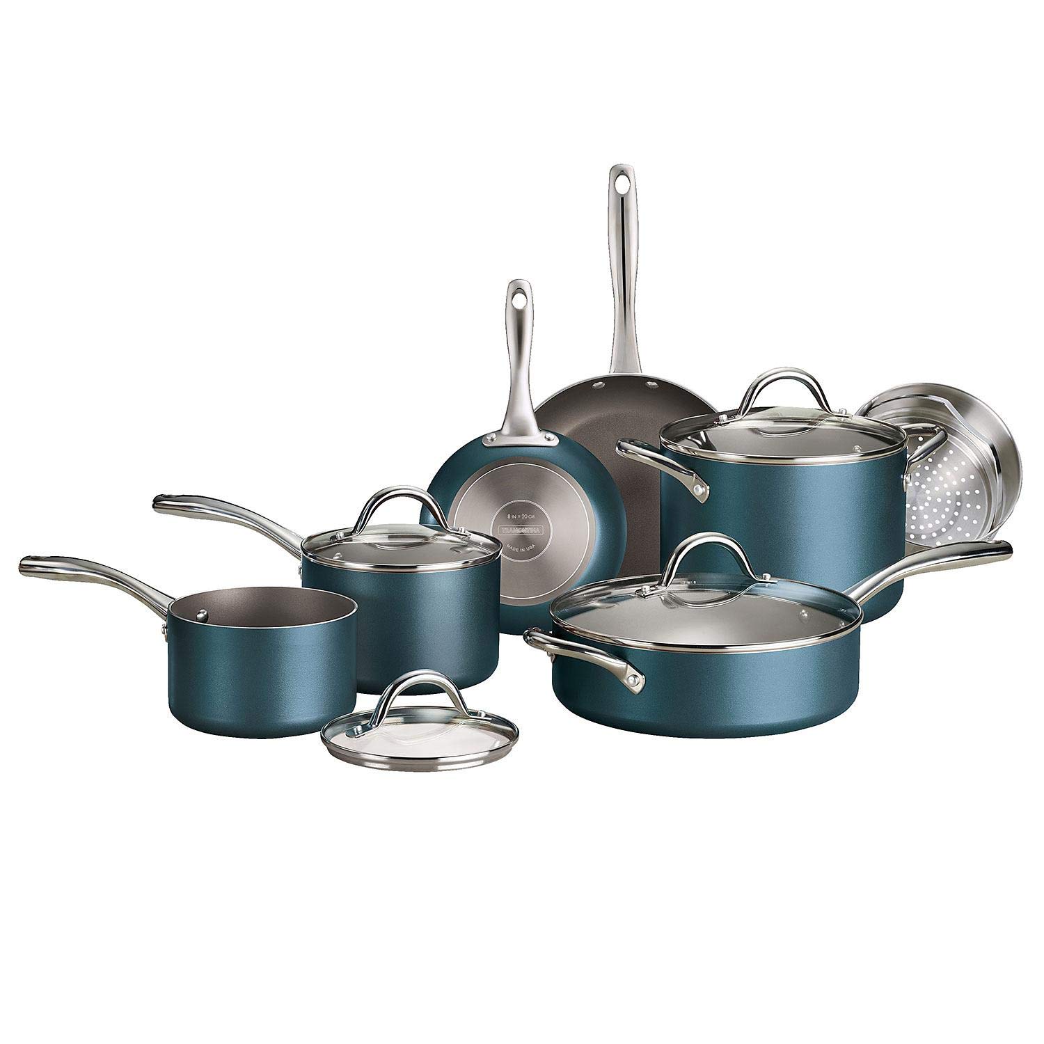 Tramontina11-Piece Nonstick Cookware Set (Teal)