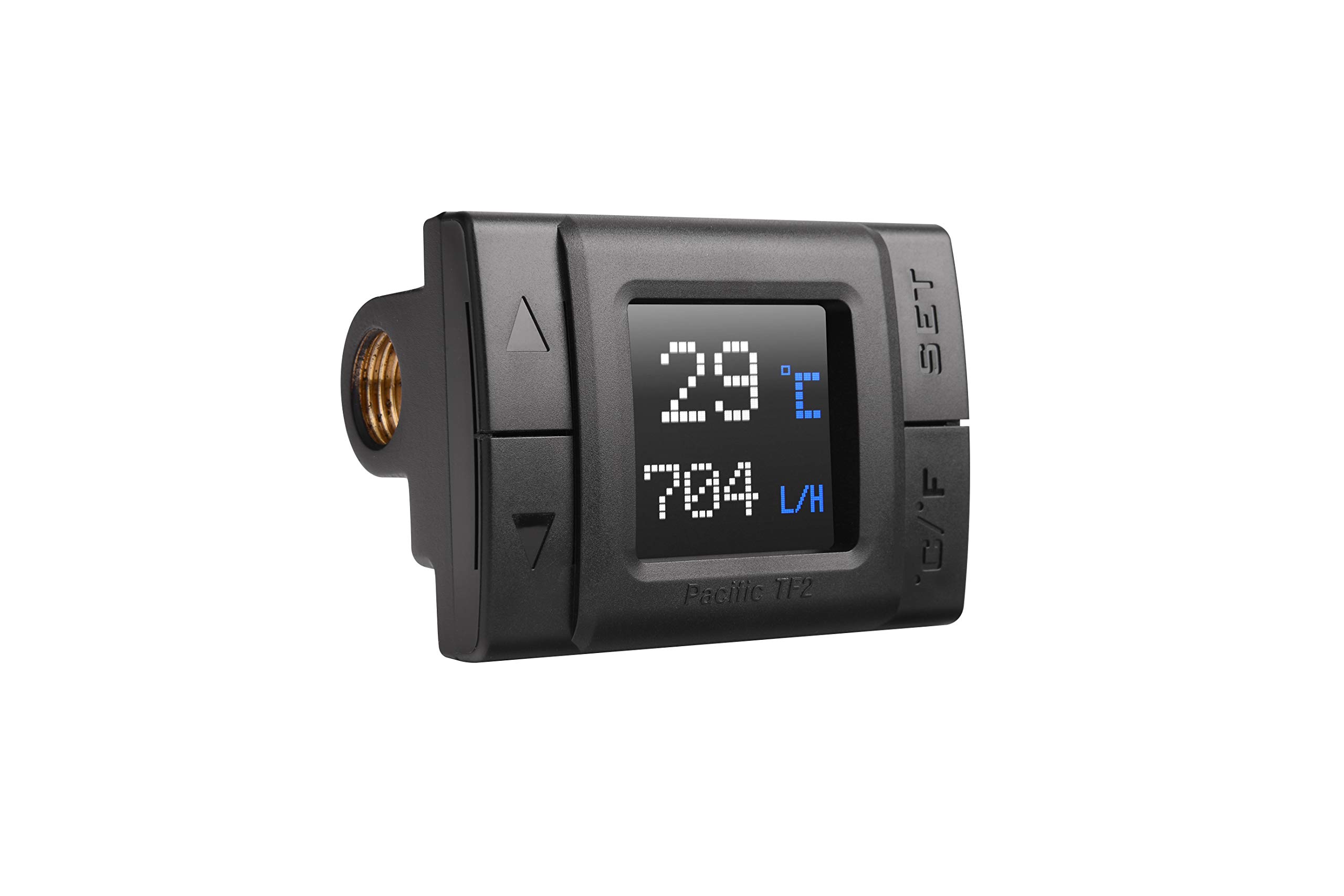 ThermaltakePacific TF2 Temperature and Flow Indicator G1/4 Copper Core Construction, TT RGB Plus Software Monitoring Celsius/Fahrenheit, CL W275 CU00SW A