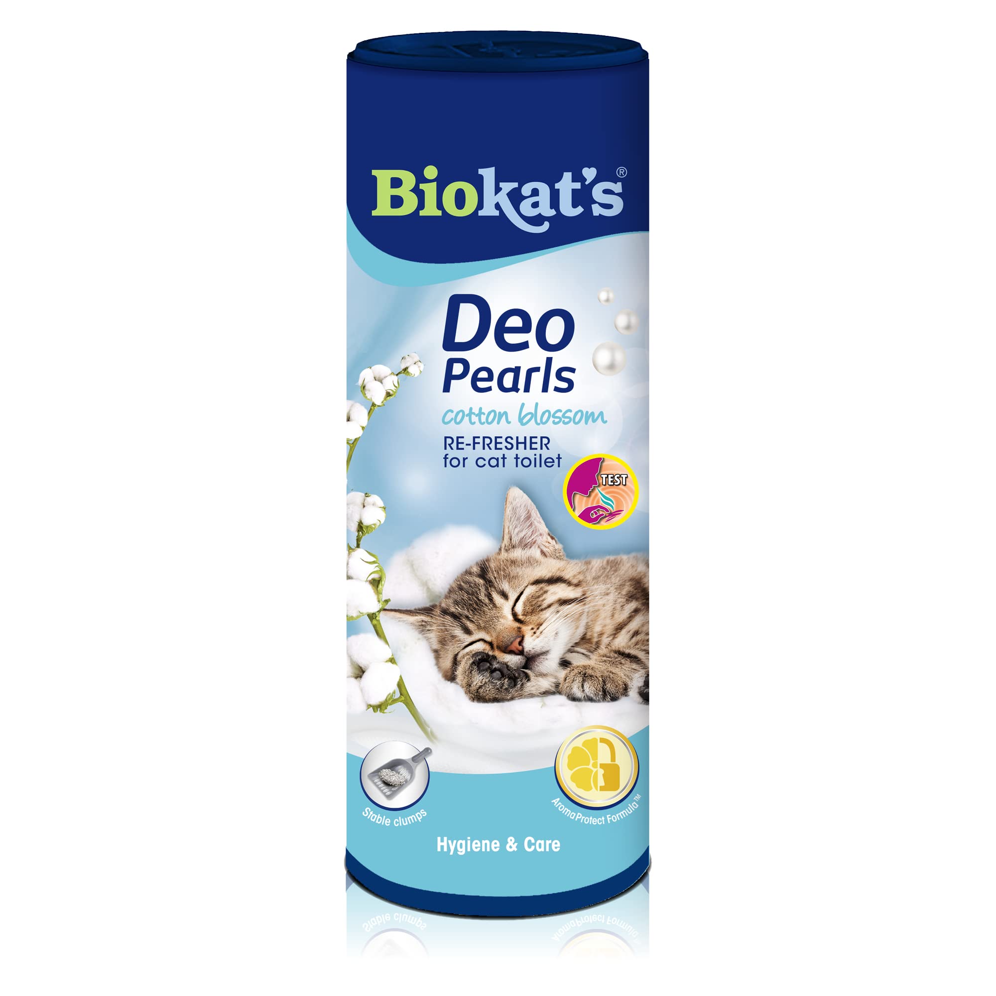 Biokatʼs Deo Pearls Cotton Blossom - Scented cat Litter additive for Freshness and Solid Clumps in The Litter Tray - 6 Tubes (6 x 700 g)