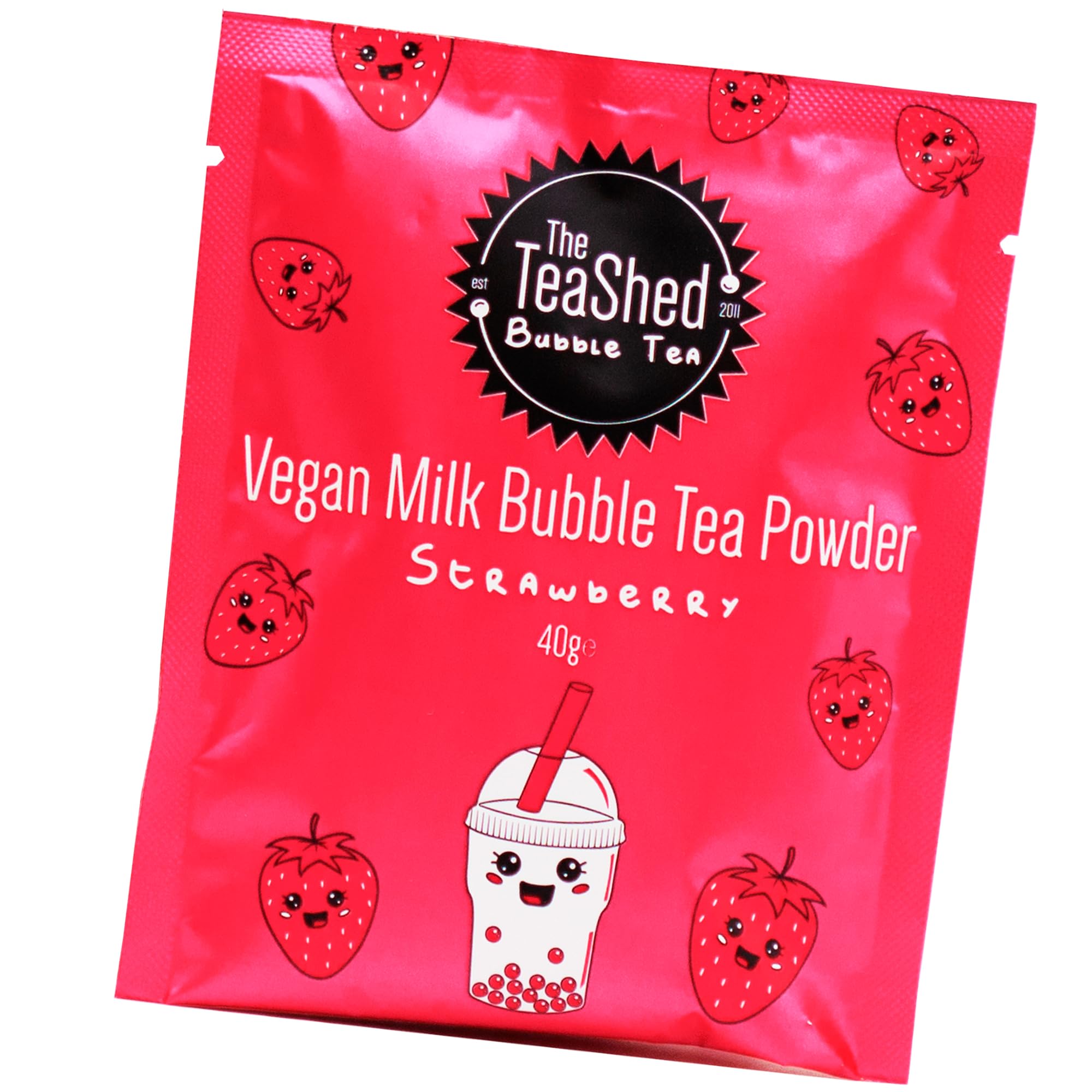 Bubble Tea Powder | Strawberry Flavoured Bubble Tea Fruit Milk Powder | 40g Powder for Bubble Tea | 1 Serving | Vegan | By THE TEASHED