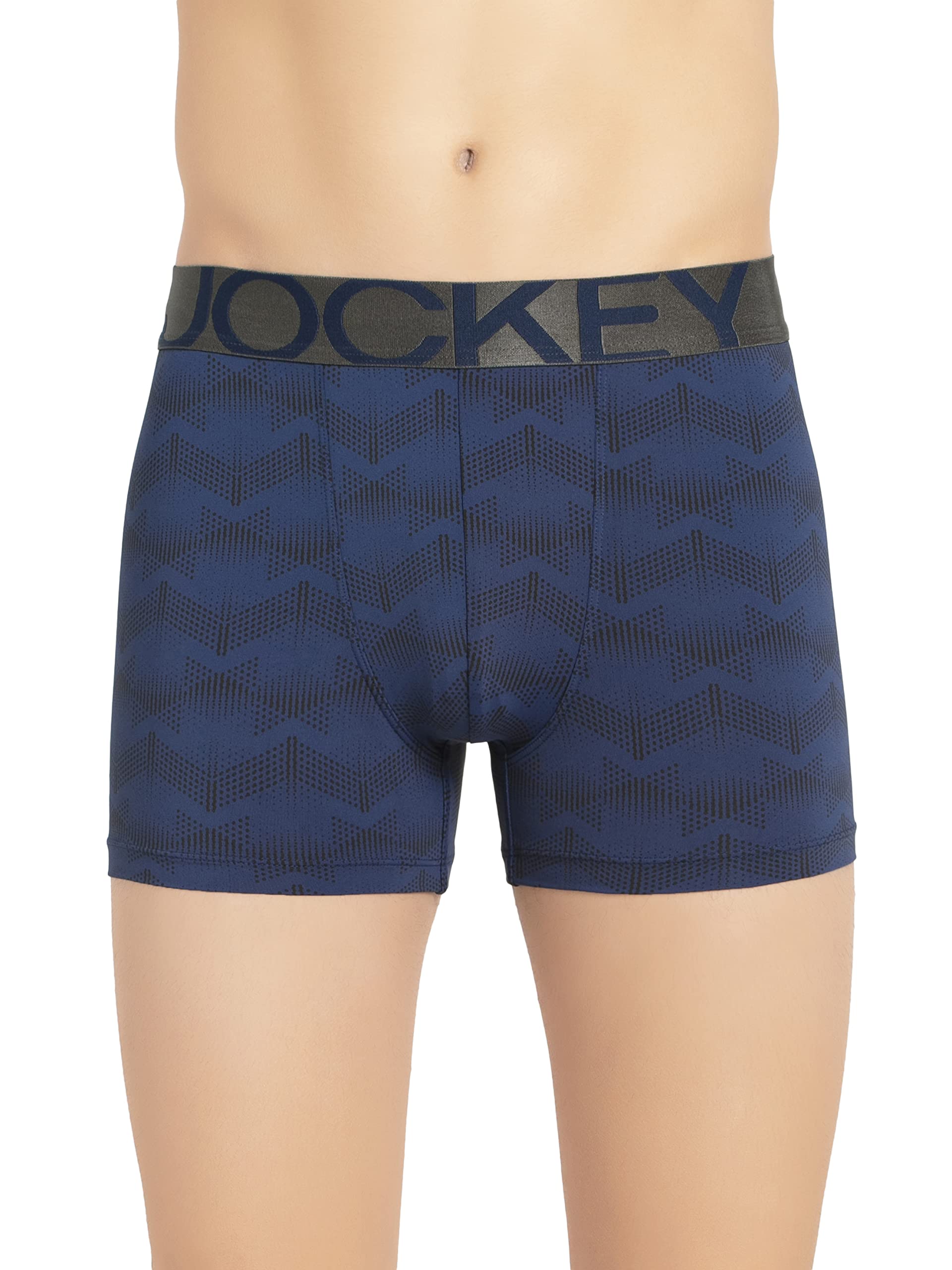 Ultra-soft Printed Mens Trunks with Double layer Contoured Pouch IC30_Rich Royal Blue Print28_L