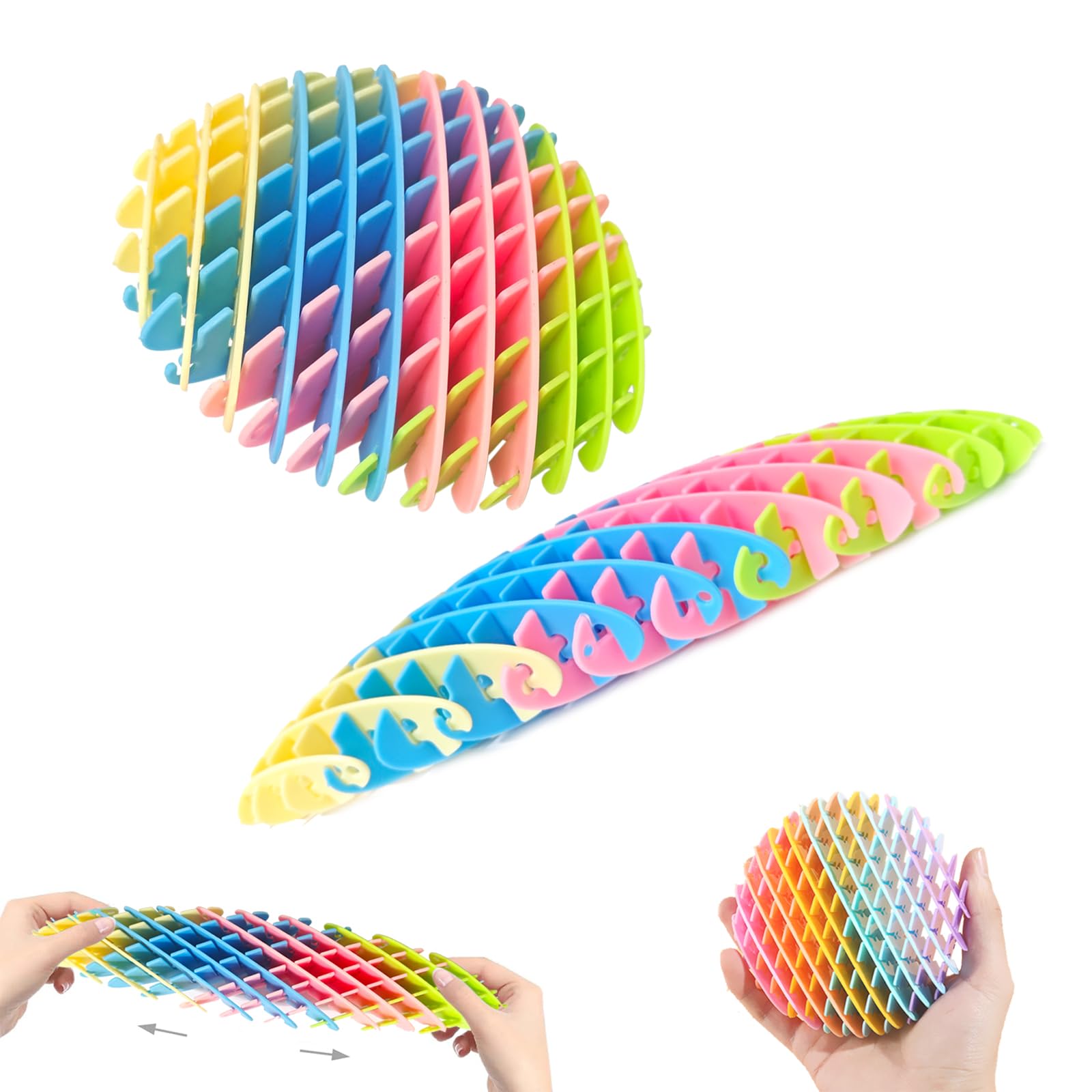 Azxndy Fun Stretchy Sensory Pressure Toy, Fidget Relief Squeeze Toy, Popping Worm Stretchy Toys, Stress and Anxiety Relief Finger Toy for Children with Autism ADHD