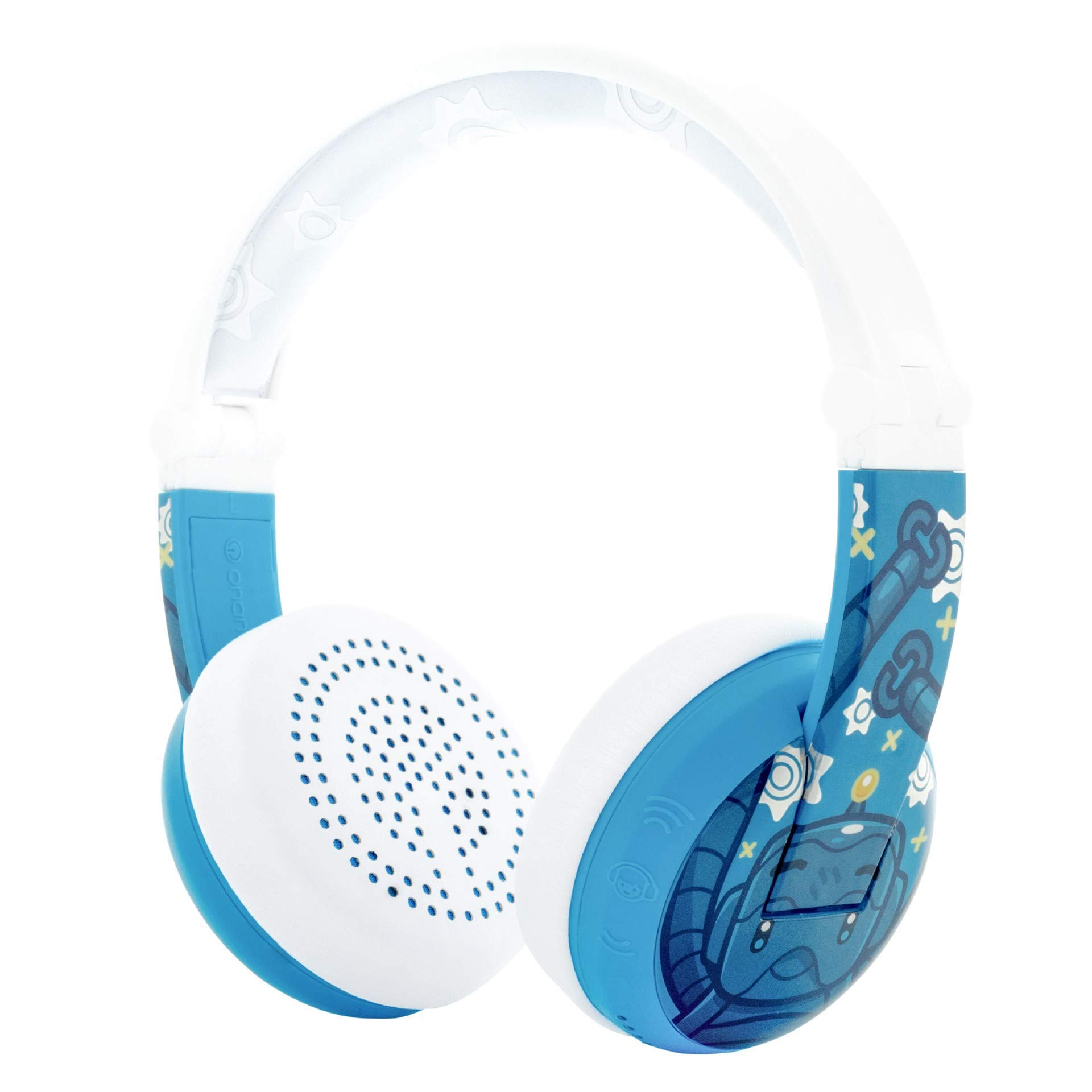 ONANOFFBuddyPhones - Wave - Wireless Bluetooth Headphones for Kids - Foldable & Waterproof, 18-Hour Battery Life (Blue)