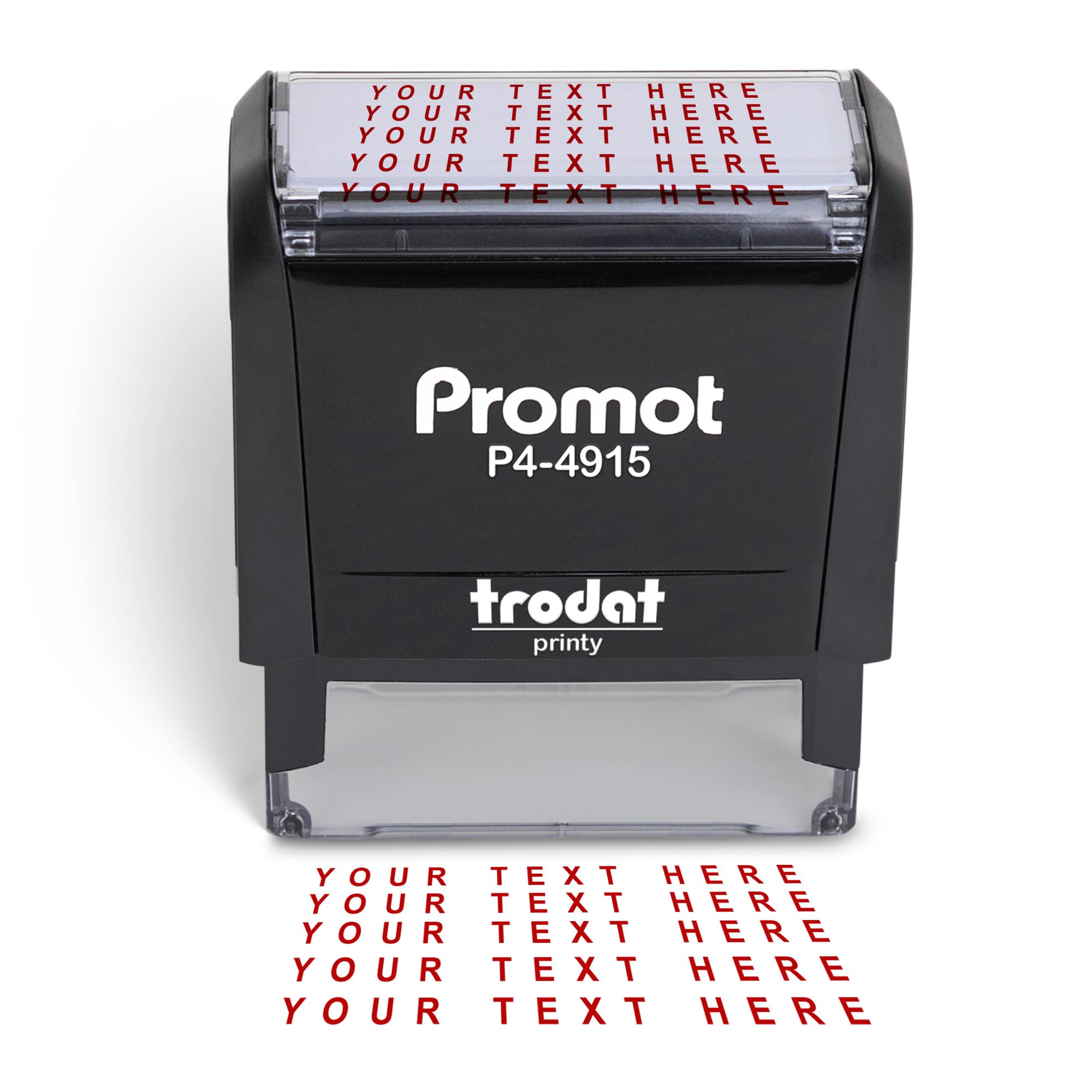 PromotSelf Inking Personalized Stamp - Up to 5 Lines of Personalized Text, Custom Address Stamp, Office Stamps, Customizable Rubber Stamp, Name Stamp for Business Easy to Change Ink Cartridge - Large