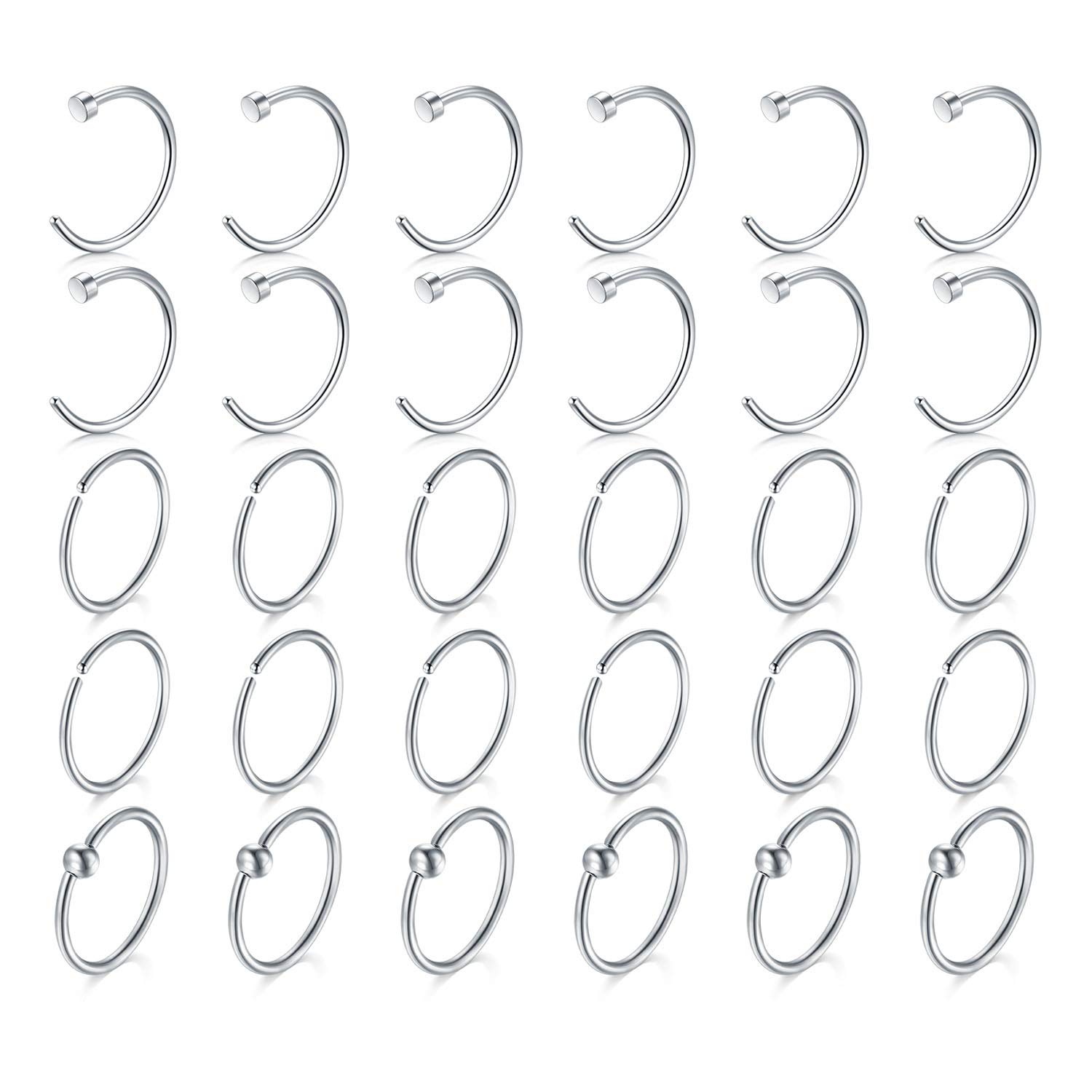 AVYRINGAVYRING Nose Rings Hoops - Quality Surgical Steel - Double Hoop Nose Ring - Nose Piercing Jewelry for Women Men - 20g