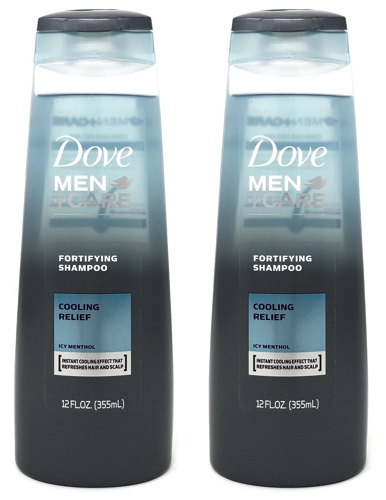 Dove Men + Care Fortifying Shampoo, Cooling Relief Icy Menthol, 12 Ounces (Pack of 2)