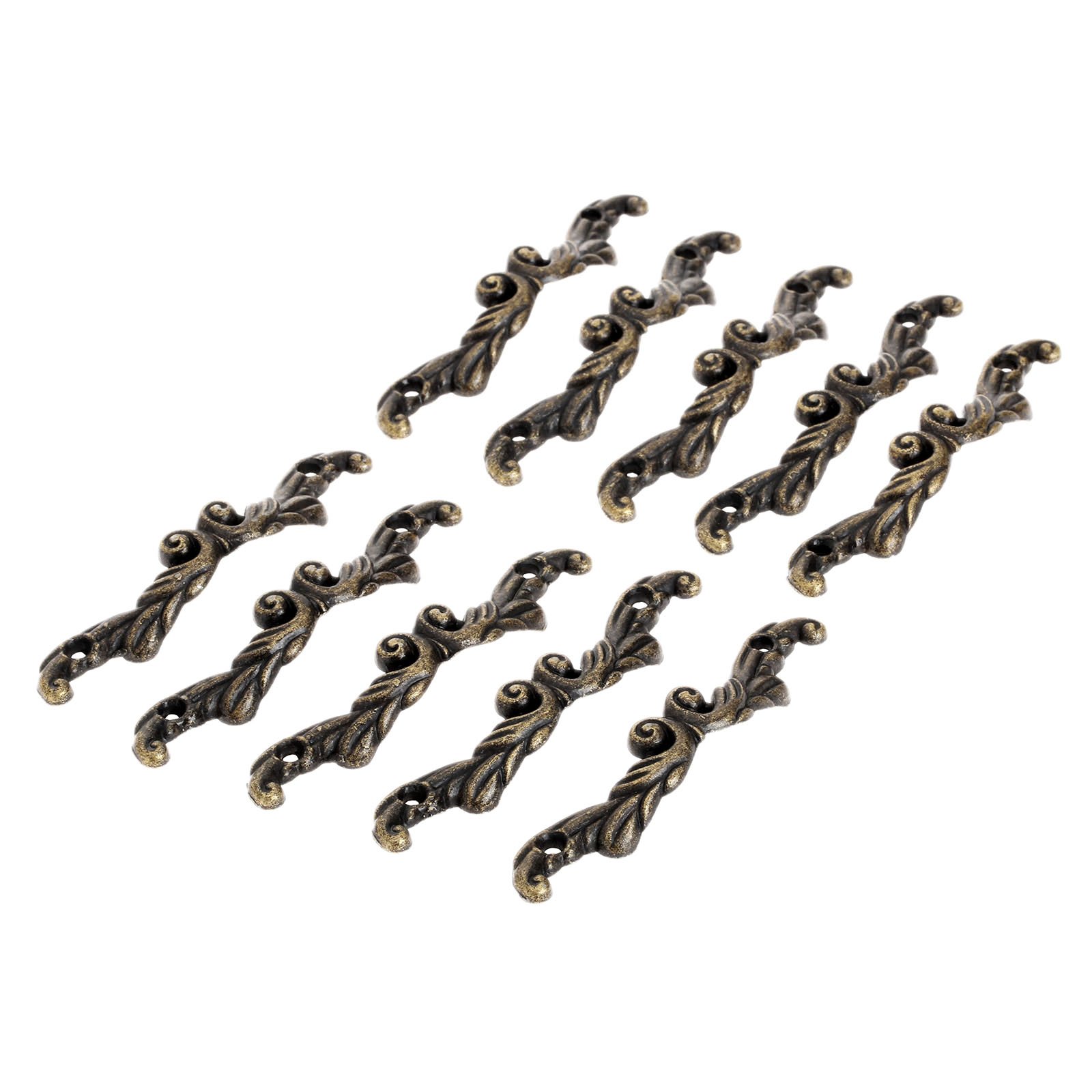 dophee10Pcs Antique Brass Decorative Pull Handle for Mini Jewelry Box Drawer Cabinet Chest Decoration Arch Shape 2.95" x 0.59"- Large