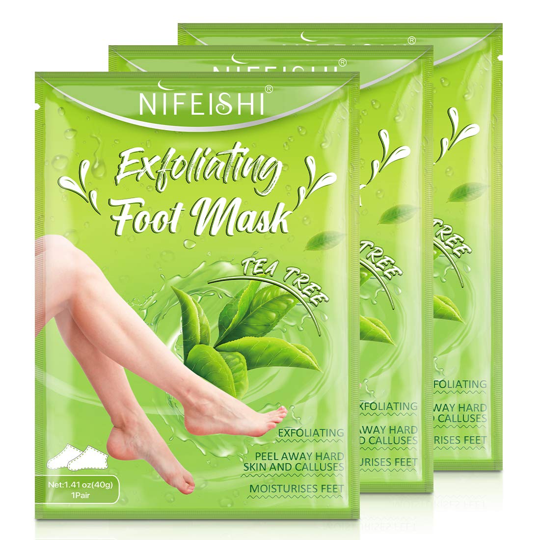 Foot Peel Mask 3 Pack, Soft Foot Exfoliating Mask, Nature Peeling Callus, Dead Skin, Repair Rough Heels for Men & Women