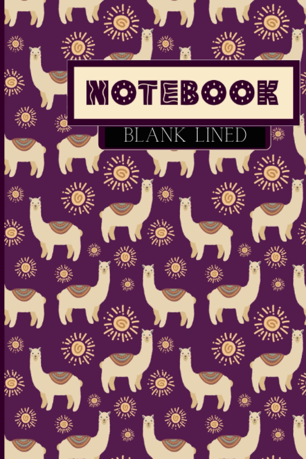 Llama blank lined notebook