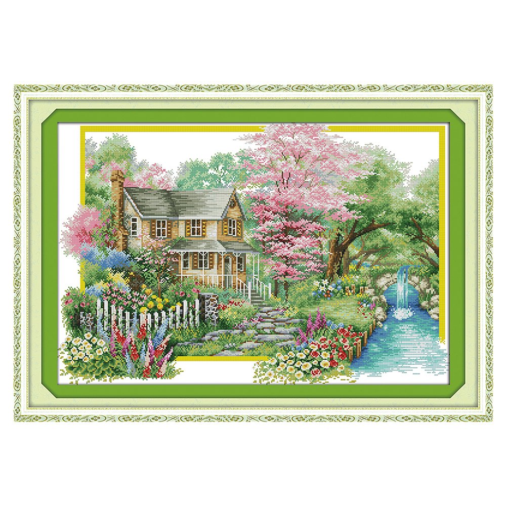 Tomshine DIY Handmade Needlework Cross Stitch Set 67 * 48cm Embroidery Kit 14CT Printed Cross-Stitching Home Decoration