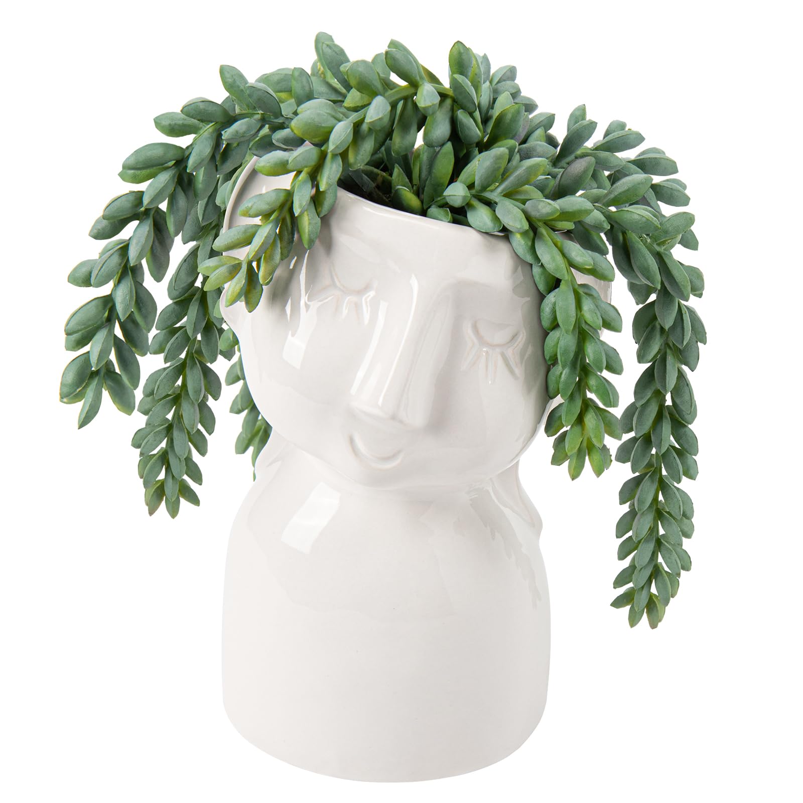 Artificial Succulent Plants Decorative Fake Plants in Ceramic Pots Realistic String of Succulent Plants Faux Plant Indoor for Home Office Kitchen Bathroom Desk Shelf Décor