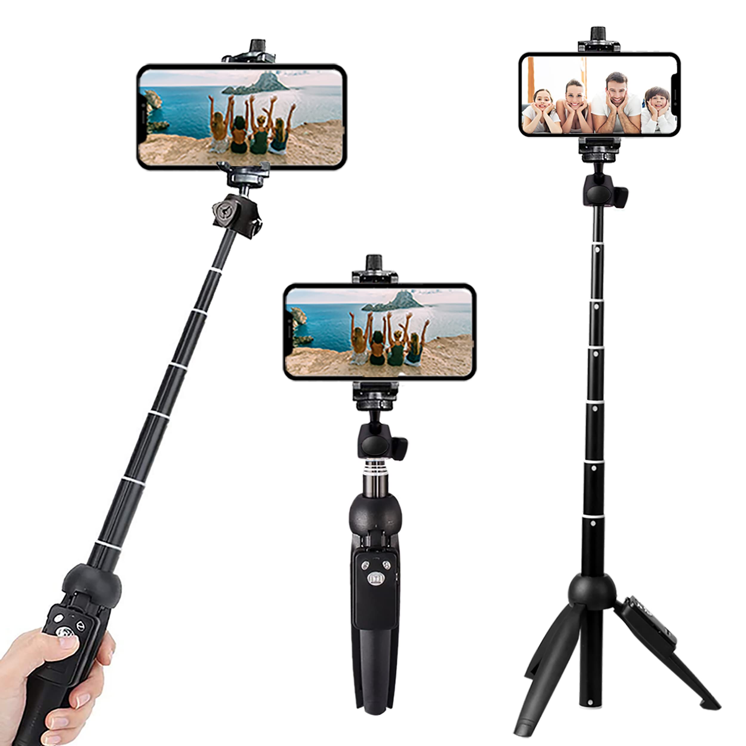 bluehornAll in one Portable Aluminum Alloy Selfie Stick for iPhone Xs, 40in