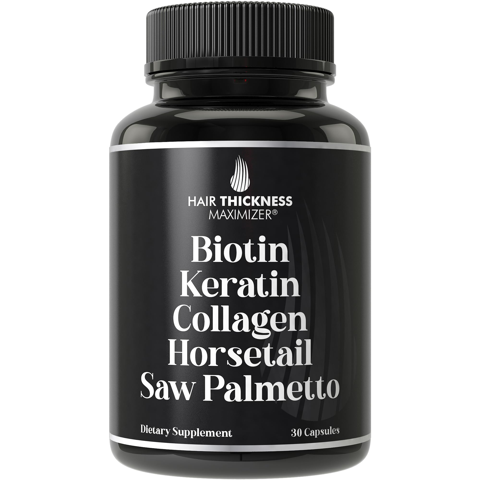 Biotin + Keratin + Collagen + Horsetail + Saw Palmetto. Advanced 5-in-1 Hair Growth Supplement for Women and Men. Hair Vitamins, DHT Blocker Pills. Capsules for Thinning Hair with Biotin 5000mcg