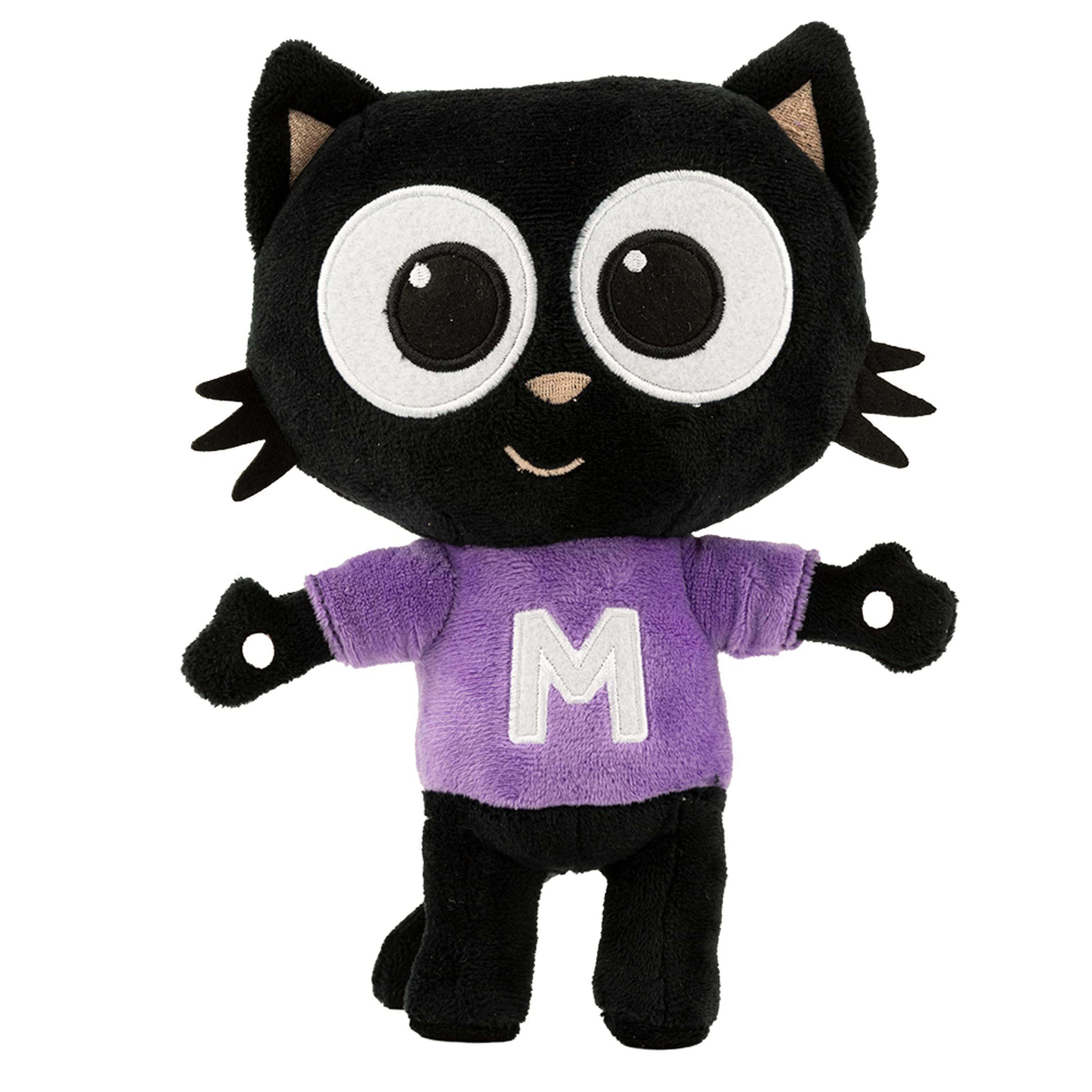 BANDAI Milo Black Cat Plush Toys - 20cm Everyday Milo Cat Teddy from the Milo Animated Series | Cute and Cuddly Boys and Girls Toys with Soft Touch Material | Adorable Cartoon Cat Toys for Kids