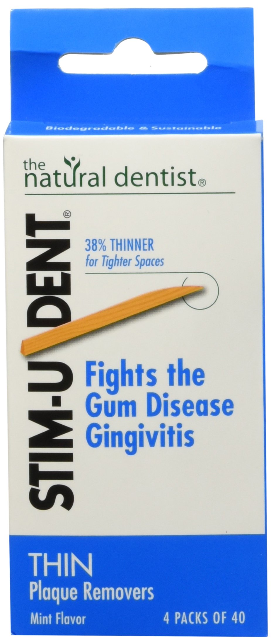 Natural Dentist Stim-u-dent Thin Plaque Removers, Mint - 160 Ea, 3 Pack