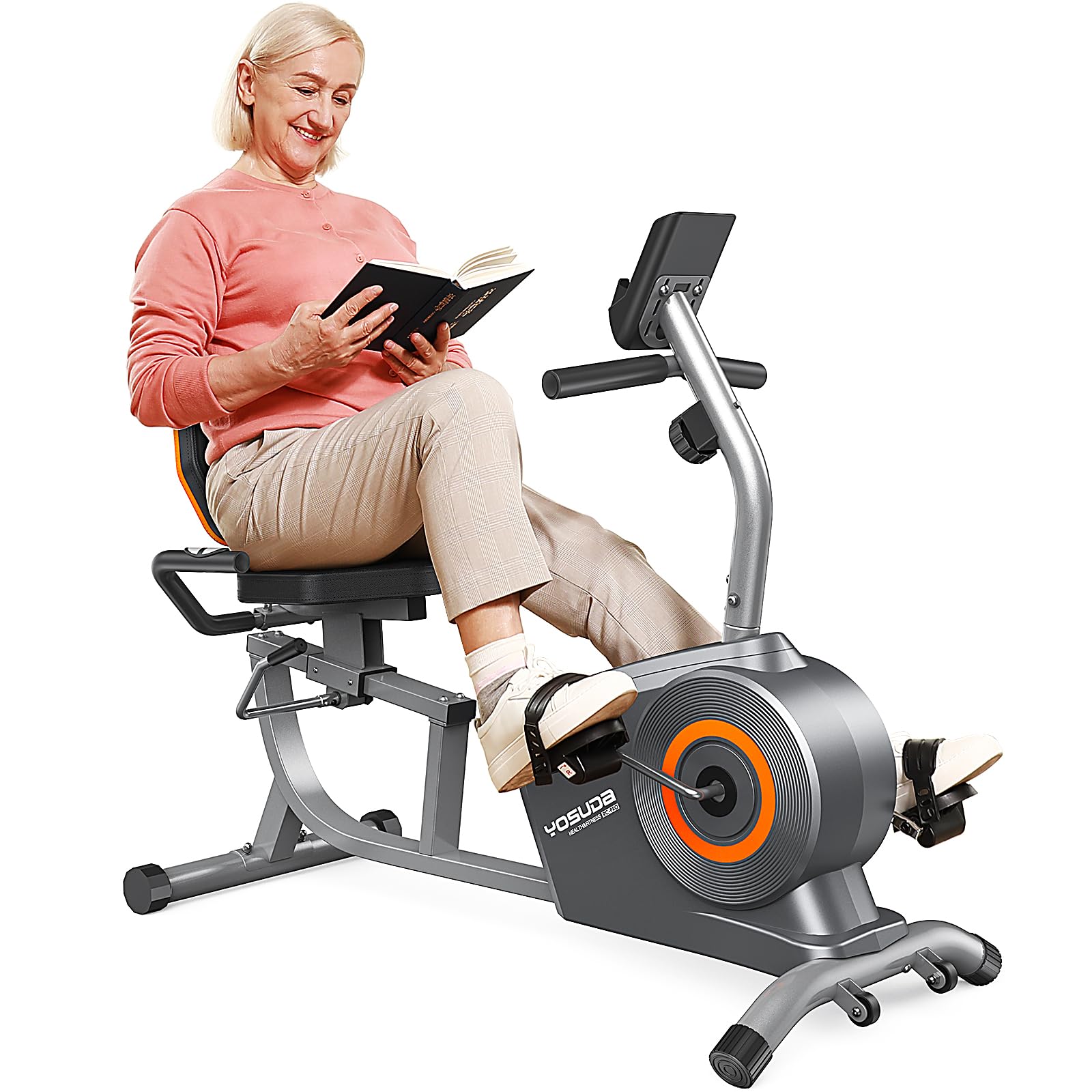 YOSUDARecumbent Exercise Bike for Adults Seniors with Quick Adjust Seat, 350LB Capacity & 16-level Resistance