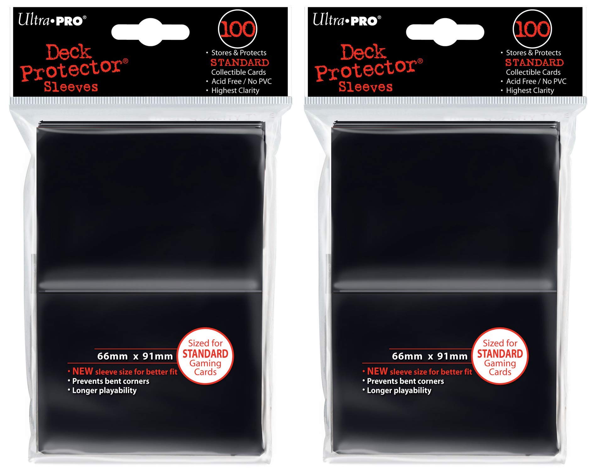 Ultra ProDeck Protector Sleeves for Standard Size Cards | Black | 200-Count