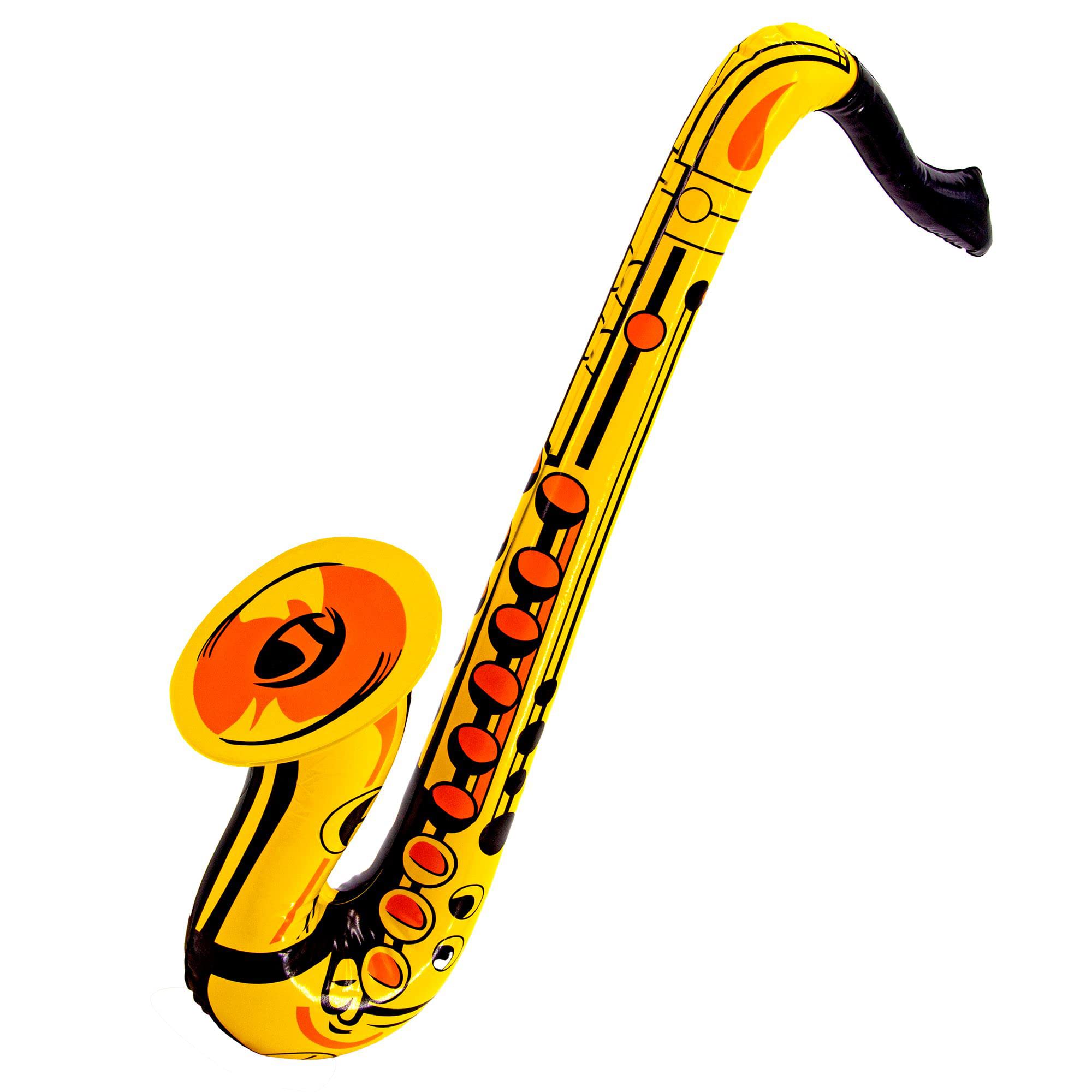 WIDMANN 23931 - Inflatable Saxophone Adult Unisex, Clown, Circus, Disco, Musician, Show, Carnival, Theme Parties, 55 Cm, Gold Color