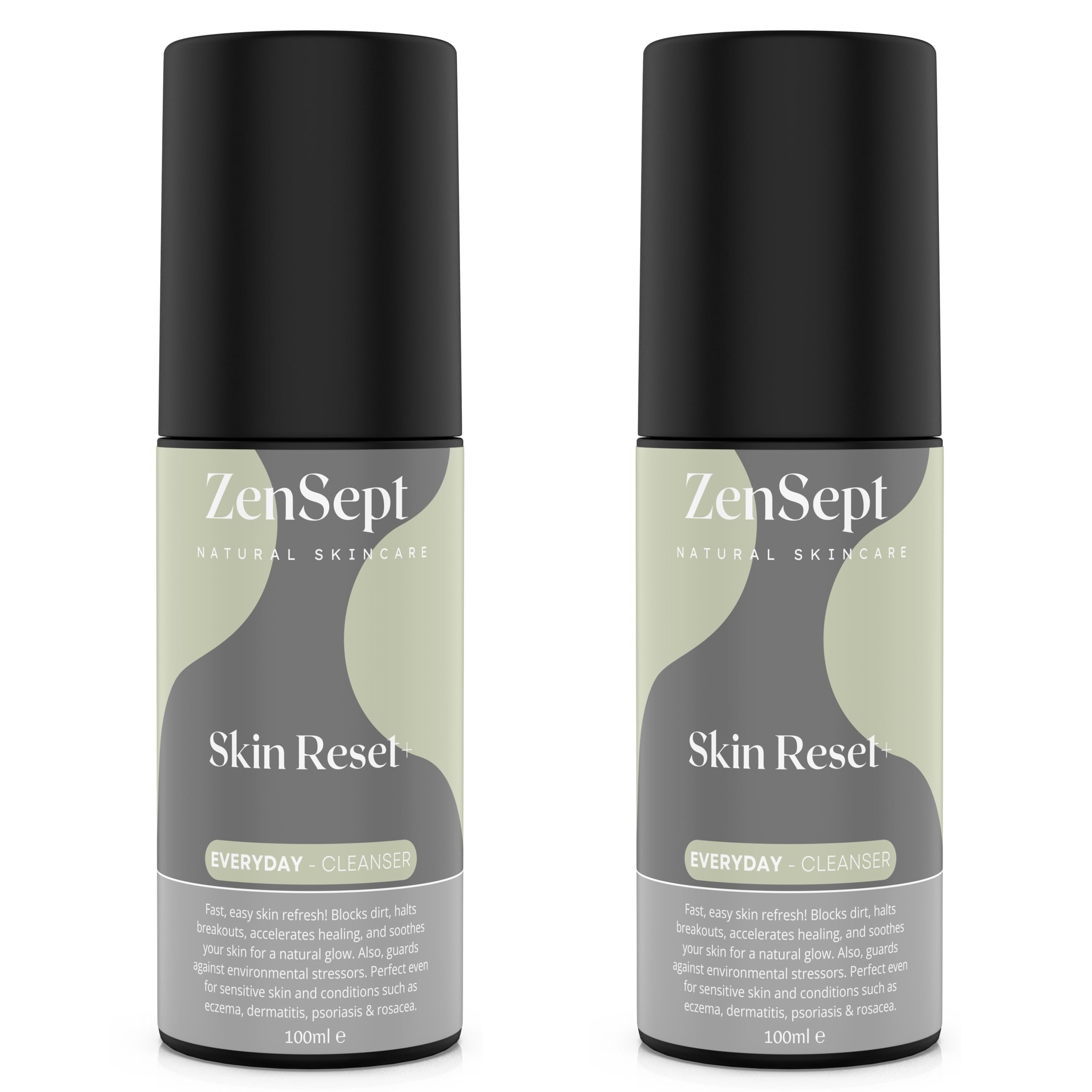 ZenSept Skin Reset Skin Cleanser with Hypochlorous Acid – Premium Revitalizing Face Cleanser for All Skin Types – PH Neutral Rosacea Treatment for Face Prevents Breakouts – Soothing Natural Glow x2