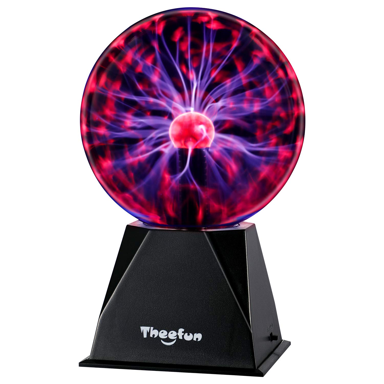 Theefun Plasma Ball: 6 Inch Plasma Globe Touch & Sound Sensitive Plasma Ball Lamp Electric Ball Lightning Novelty Light for Parties, Home, Prop, Room Decoration, Christmas Gifts