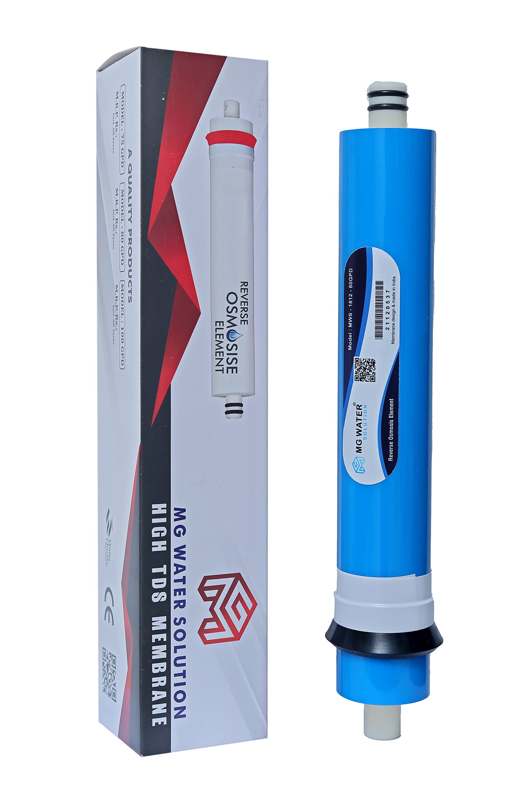 MG WATER SOLUTION® RO Membrane 80 gpd original,purify water upto 1500 TDS, suitable for RO Water Purifier Filter System