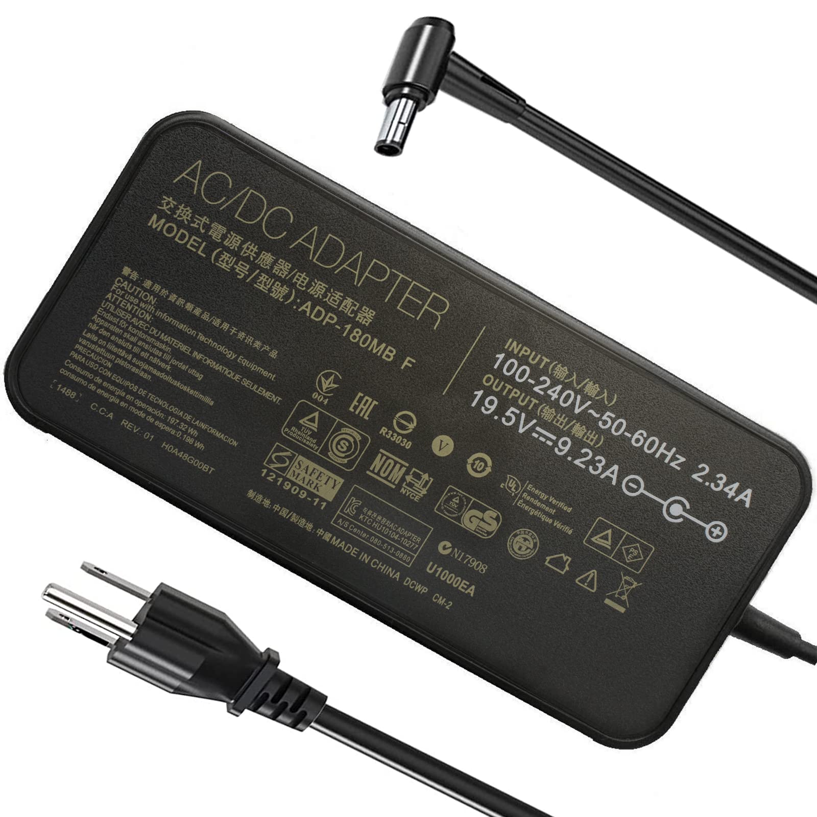 LVYATUO19.5V 9.23A 180W Laptop Charger for Asus ROG G750JM G751JM G750JS G752VT GL502VT G-Series Gaming Laptop ADP-180MB F FA180PM111 Ac Power Adapter