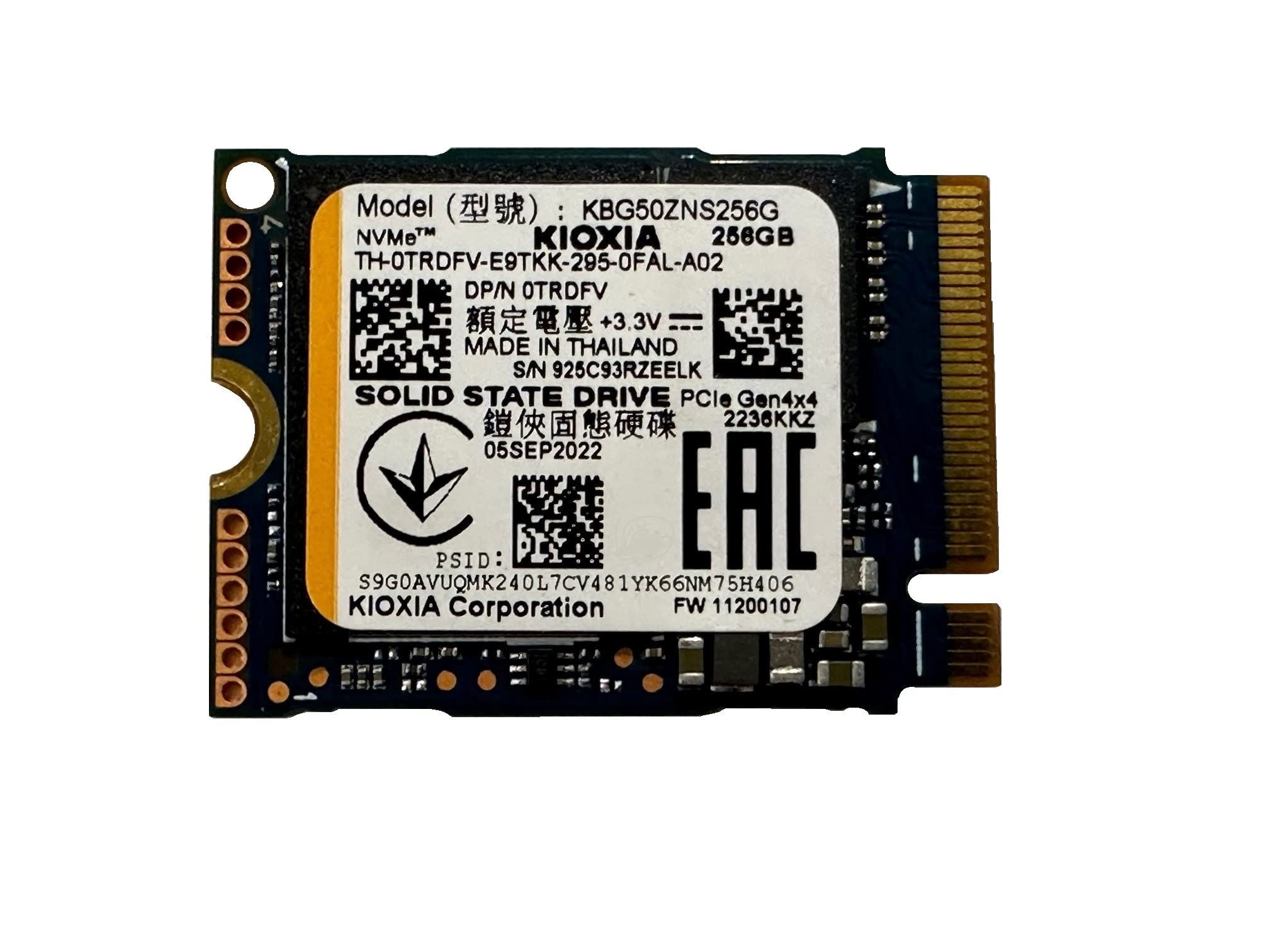 Oemgenuine OEM Kioxia 256GB M.2 PCI-e NVME SSD Internal Solid State Drive 30mm 2230 Form Factor M Key Steam Deck