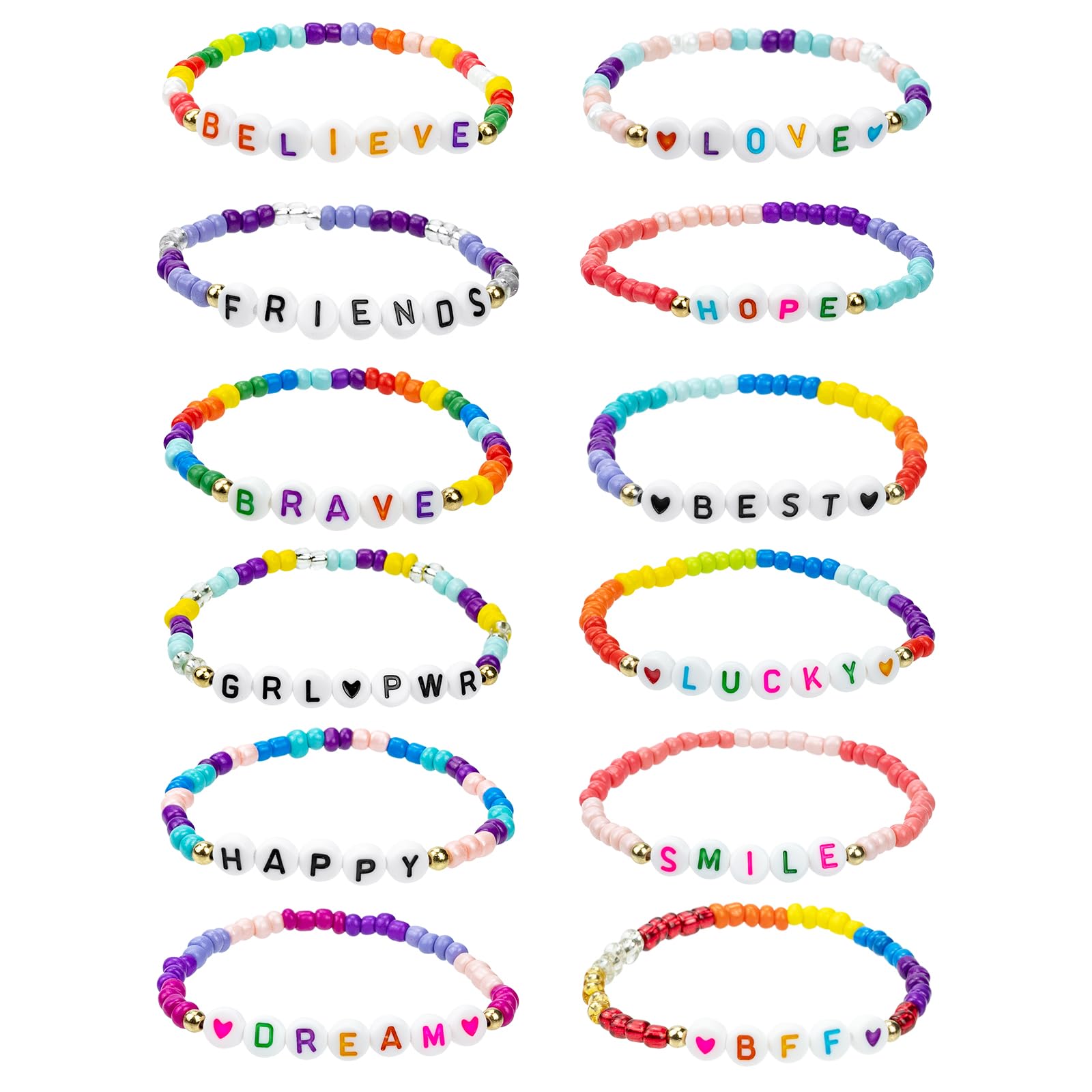 Leikedun12Pcs Friendship Bracelets,Beaded Bracelets,Friendship Bracelets Set for Kids Girls Women