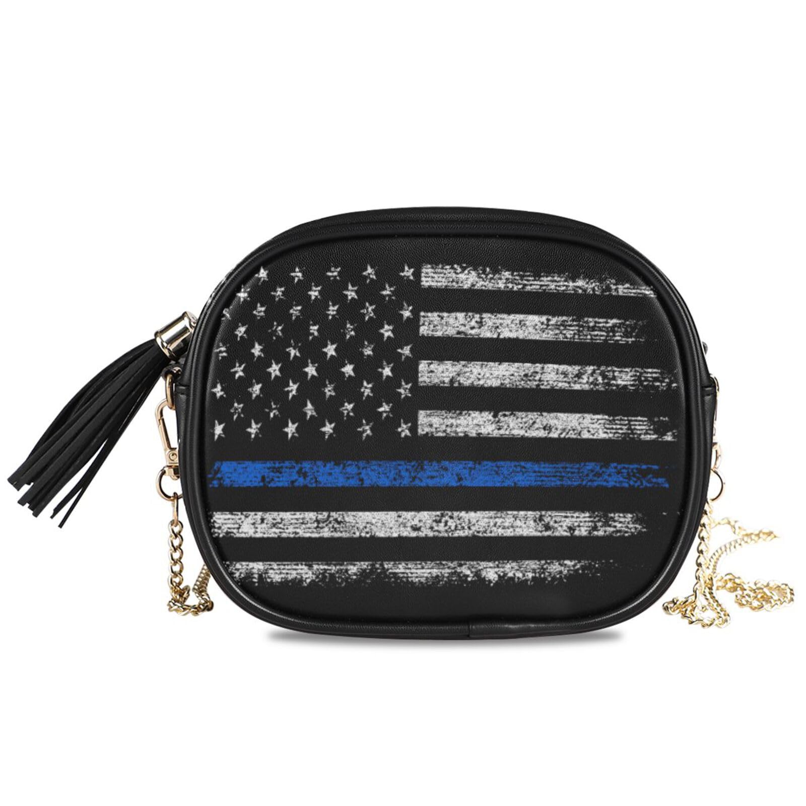 MnsruuCrossbody Bags Small Chain Bag Crossbody Purse Shoulder Tote Handbags Vintage Usa American Flag Retro for Women