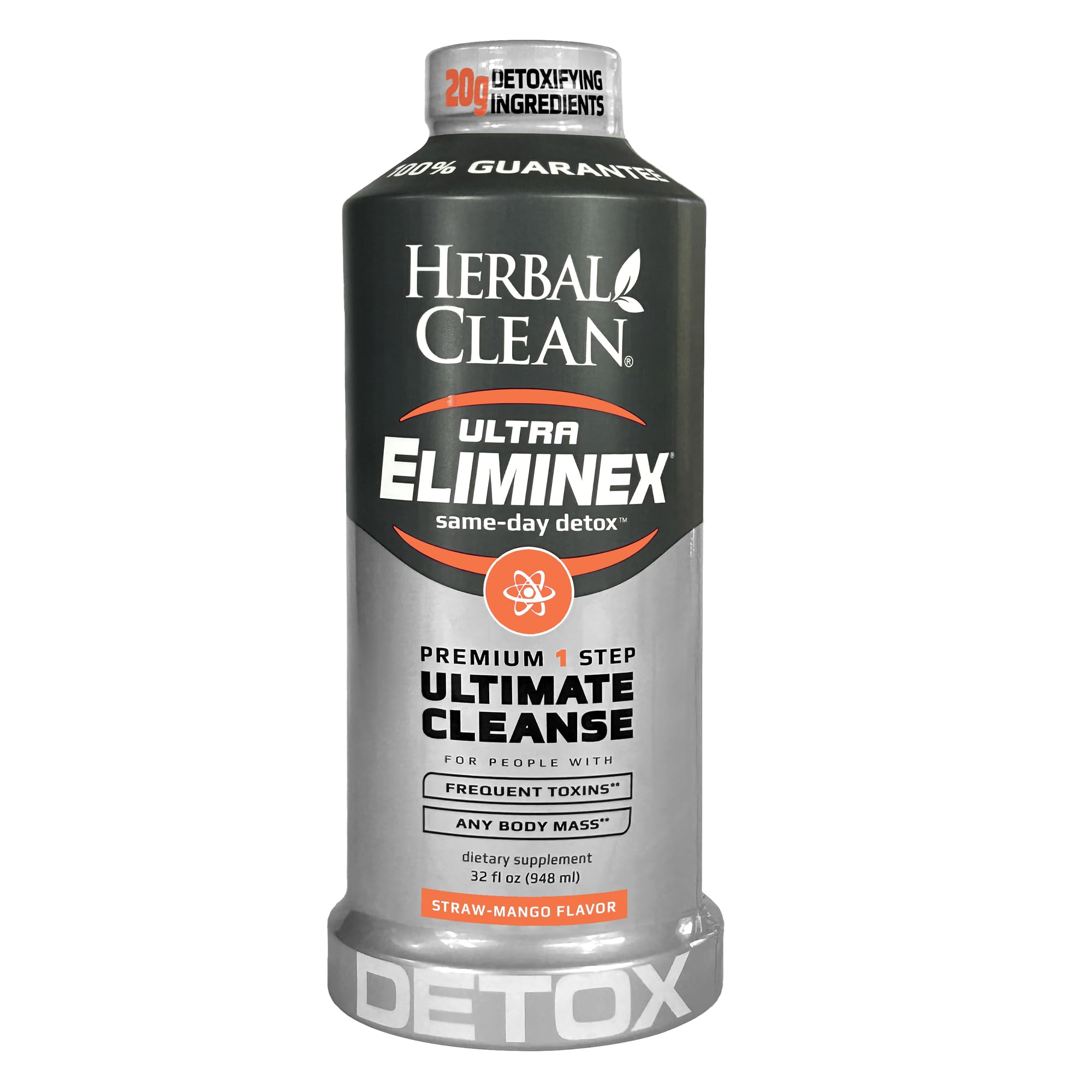 Herbal Clean - Ultra Eliminex, Premium 1 Step Ultimate Cleanse, Same-Day Detox, (Straw-Mango, 32 fl oz)