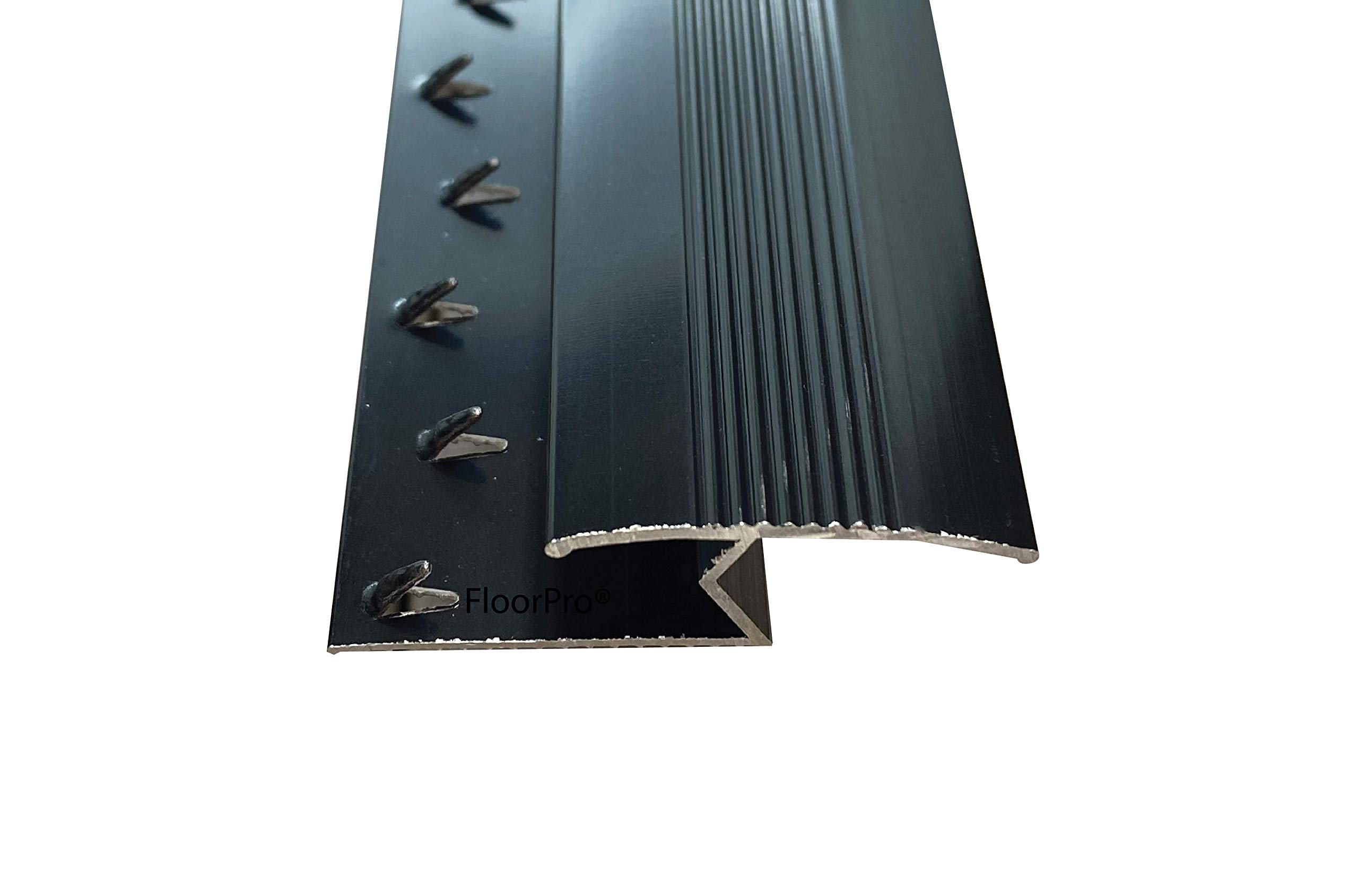 Exclusive Range - Carpet to Tile/Flooring/Wood/Laminate Transition Threshold Strip - Metal Plate Strip Door Bar Z Edge - Black Colour