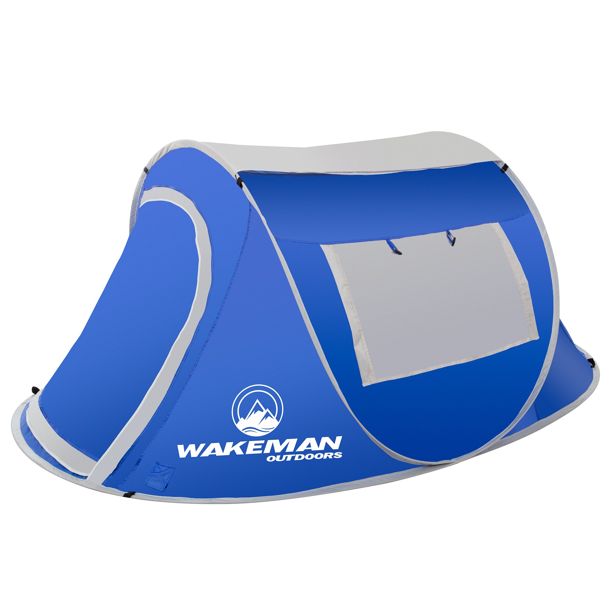 2 Person Pop Up Tent with Dual-Layer Door and Carry Bag - Water-Resistant Tent for Camping, Hiking, or Beach Use by Wakeman Outdoors