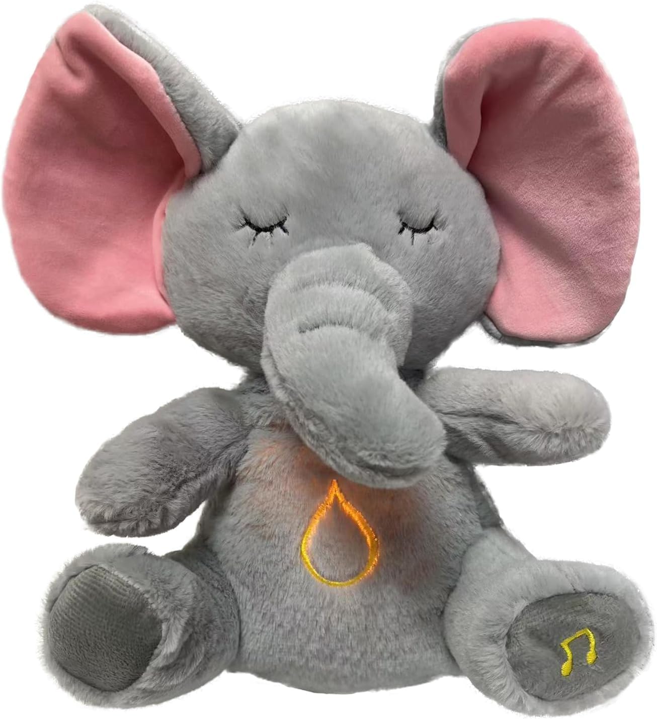 ORCHID M® Plush Cuddly Toy, Baby Animated Plush Elephant Doll, Anxiety Relief ElephantBreathing, Portable Plush Baby Toy with Sensory Details Music Lights & Rhythmic Breathing Motion