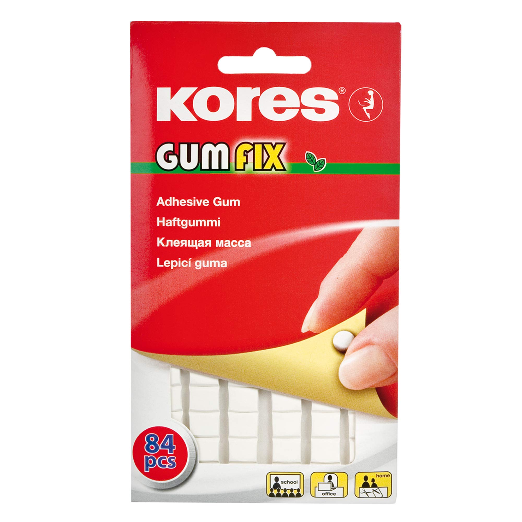 KoresGumfix White Tack, Sticky Reusable and Removable Adhesive Gum for School, Home and Office, Non-Marking, Pack of 84 Tacks x 50g