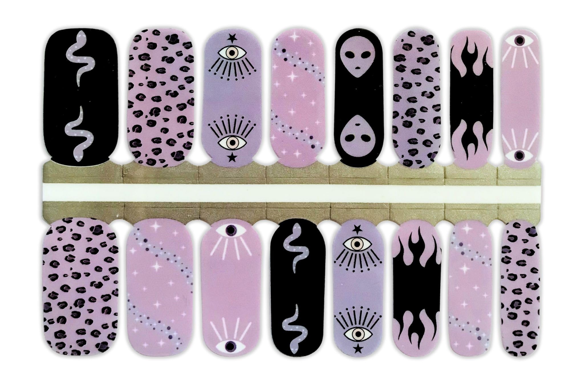 Polish Me Pretty Evil Escape Nail Wraps | DIY Nail Stickers/Decals | Fully Cured Soft Gel Wraps | No UV Required | Small Nail Filer Included | Single Use