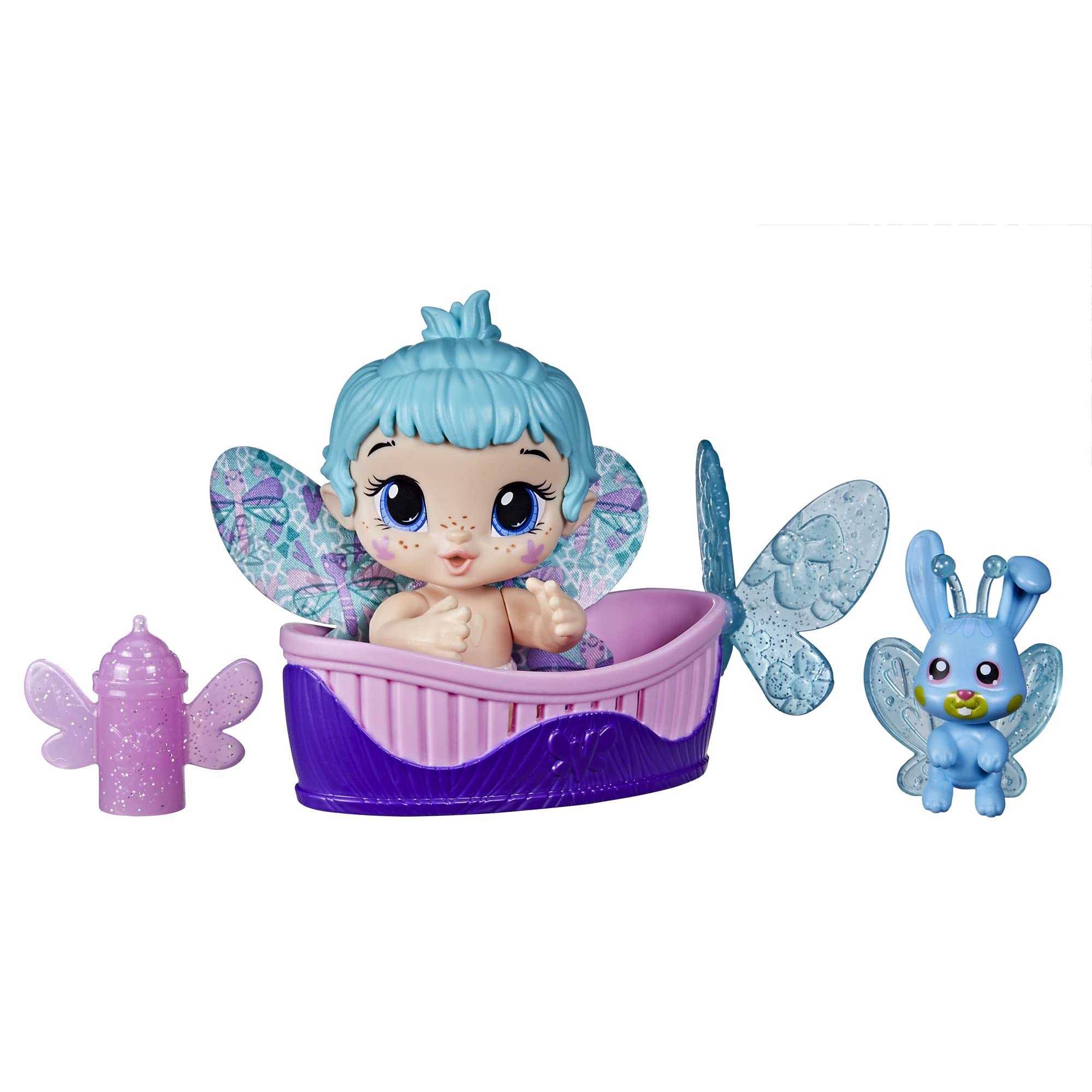 Baby AliveGlo Pixies Minis Doll, Aqua Flutter, Glow-in-The-Dark Doll for Kids Ages 3 and Up, 3.75-Inch Pixie Toy with Surprise Friend