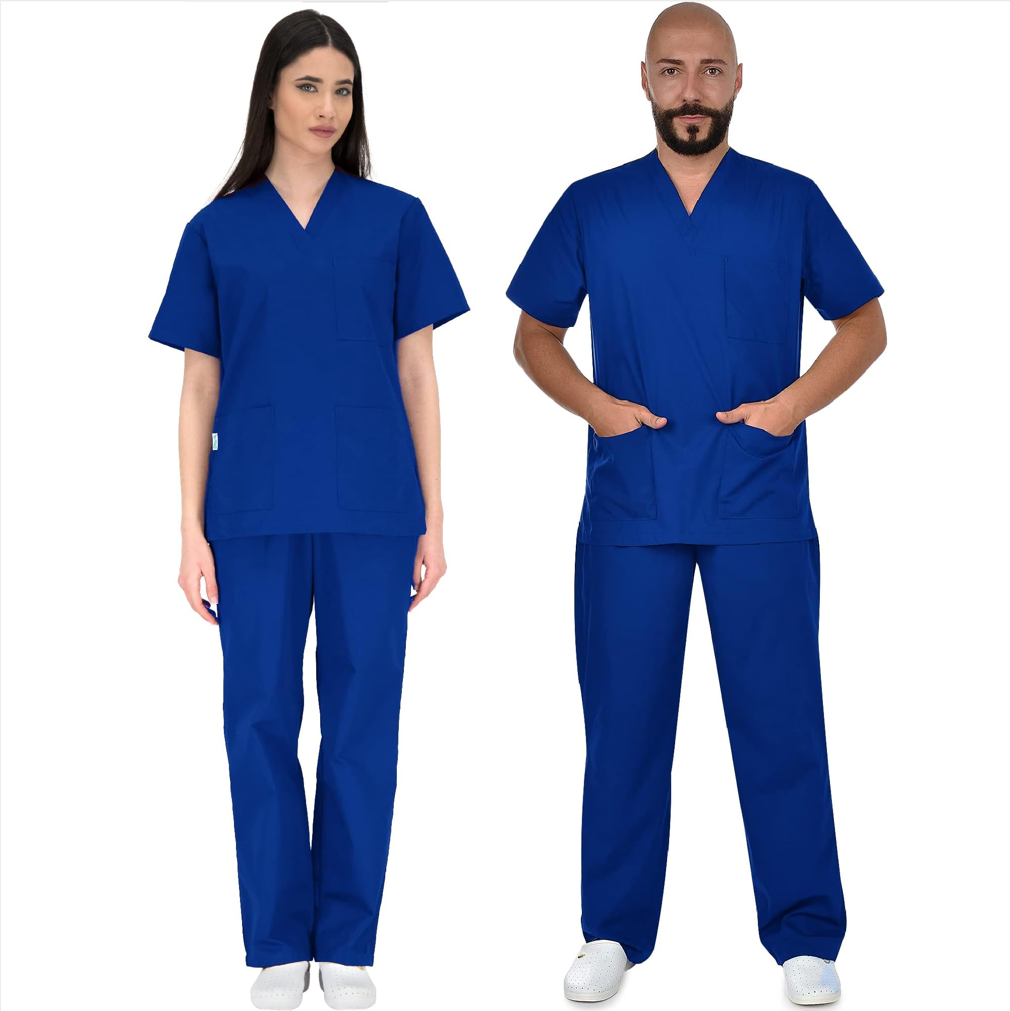 B-wellColombo Unisex Scrub Set, Slip-On Tunic and Slip-On Trousers Set, Medical Doctor Uniform, Medical Uniforms & Scrubs, Medical Work Wear, Thick Fabric