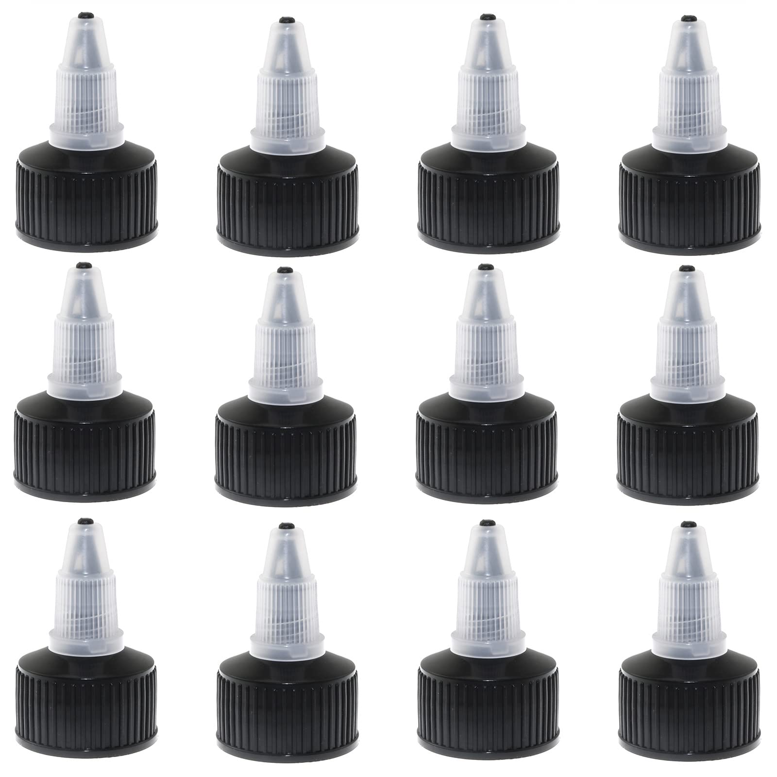 Lind Kitchen 12PCS Lab Bottletop Dispensers, Dispensing Caps, Twist Caps Replacement Caps for Squeeze Bottles