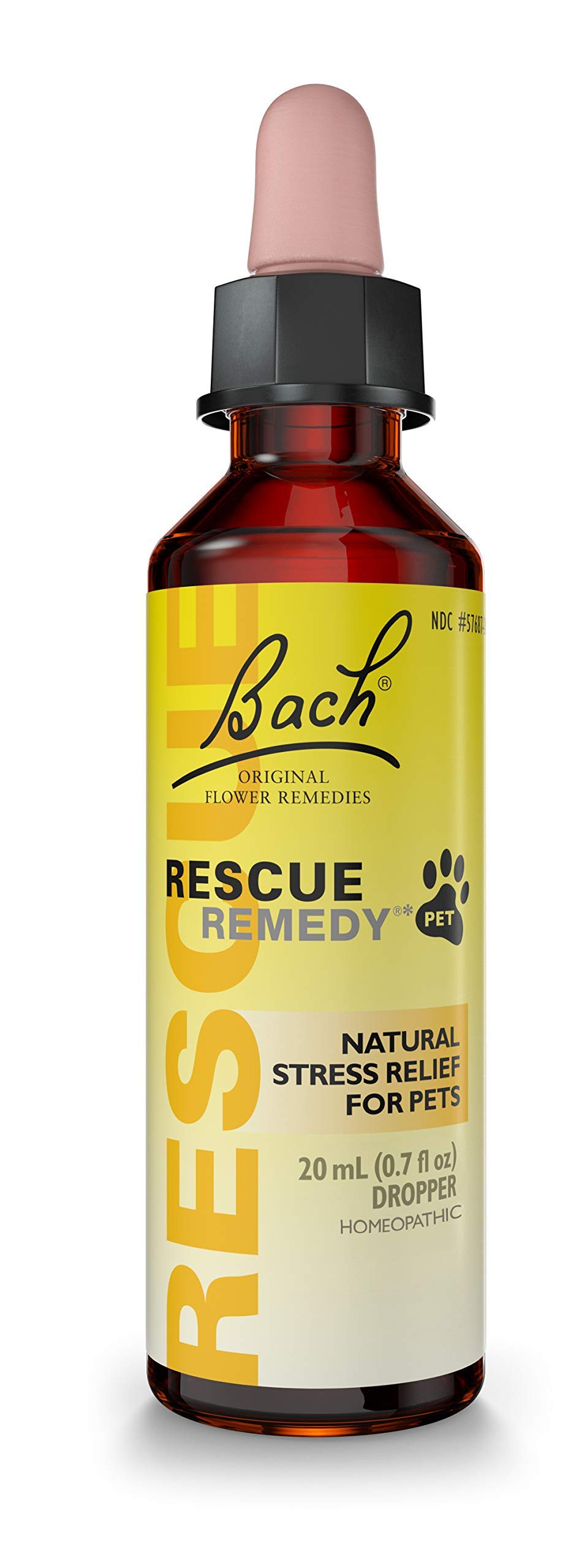 Bach RESCUE Remedy PET Dropper 20mL, Natural Stress Relief, Calming for Dogs, Cats, & Other Pets, Homeopathic Flower Essence, Thunder, Fireworks & Travel, Separation, Sedative-Free