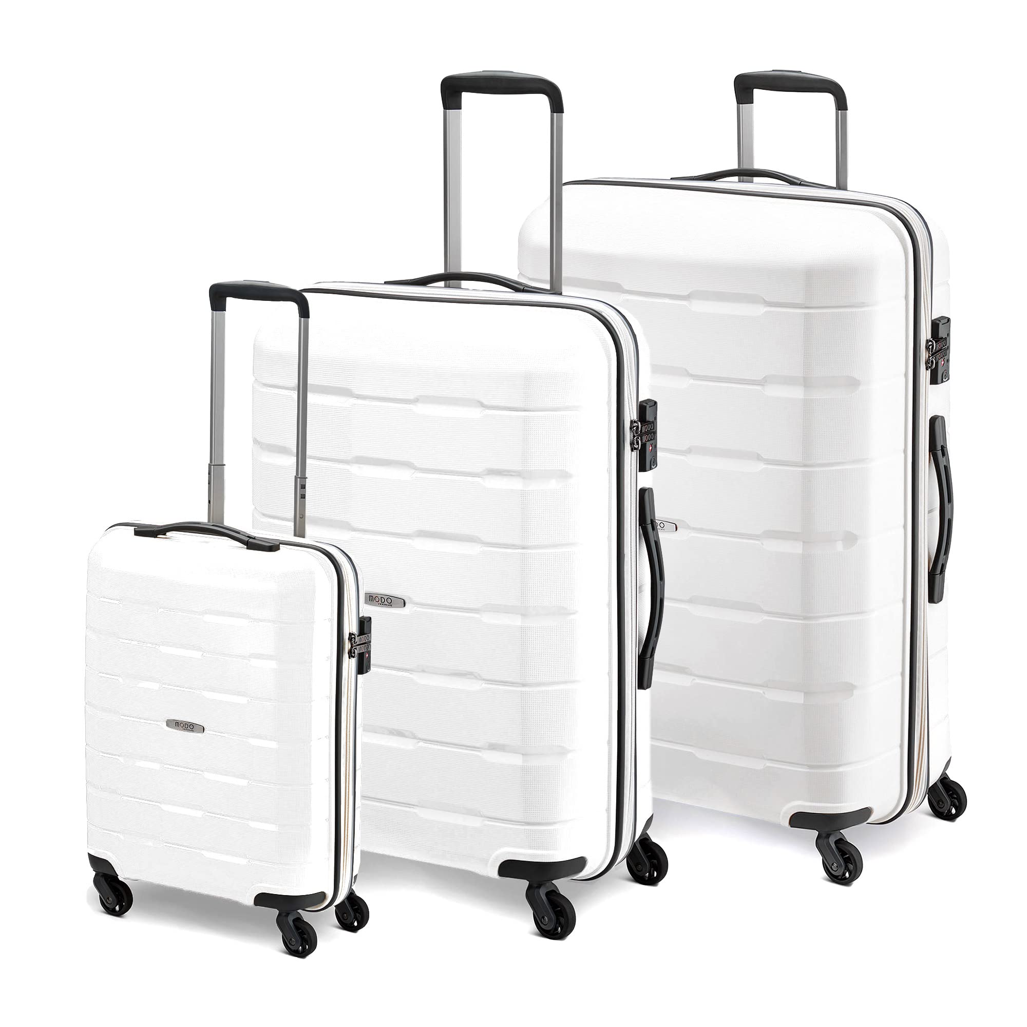 MODO by Roncato Luggage Set 3 Hard Shell 4 Wheels Delta, 111 70 38 Lt - 76x54x29 cm 68x46x26 cm 55x40x20 cm, Lightweight, Internal Organizer, TSA Combination Lock, Water dust and Impact Resistant,