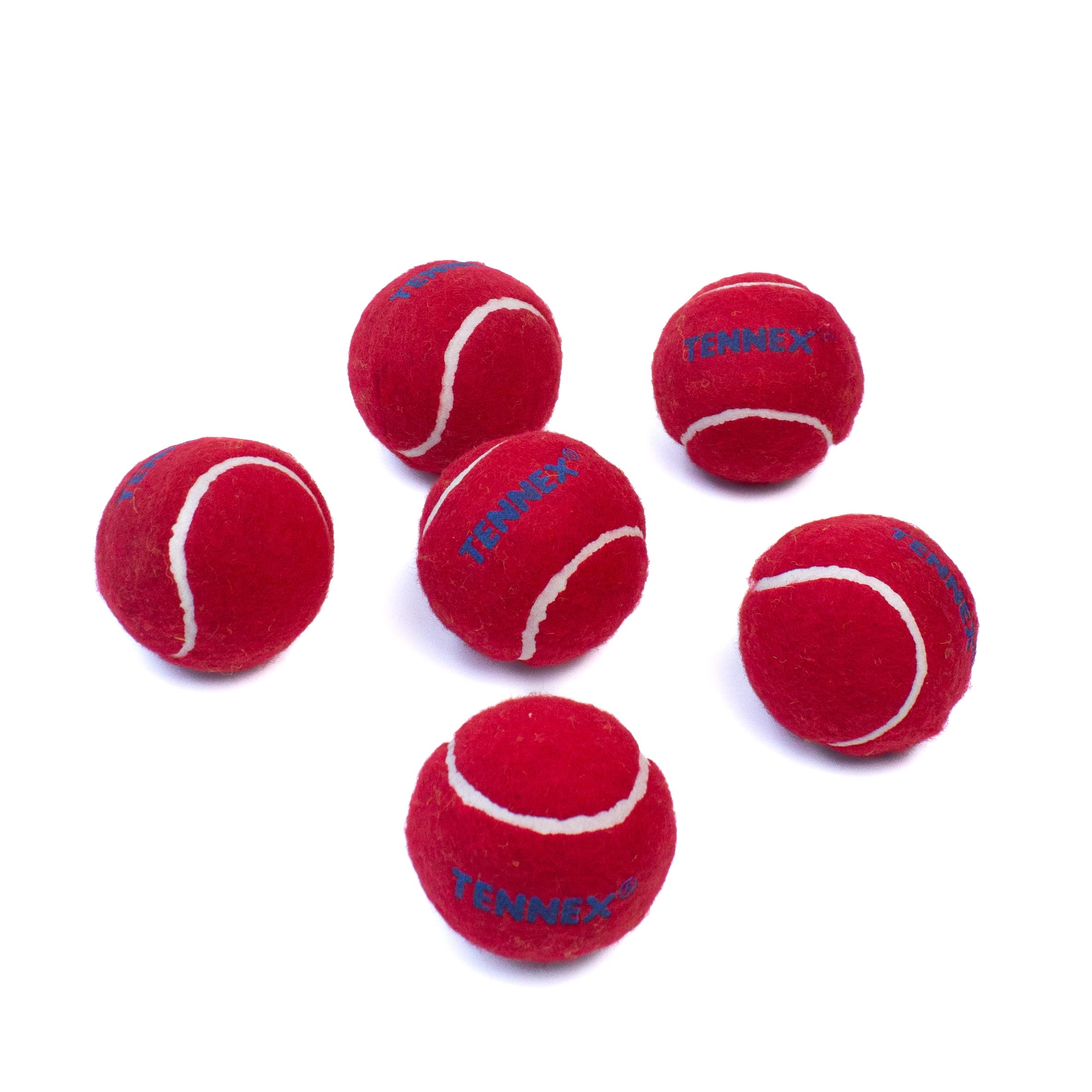 TENNEX Cricket Tennis Ball Heavy/Hard in Red Colour | Standard Size | Overarm Cricket | Approx125 Grams (Standard, 12)