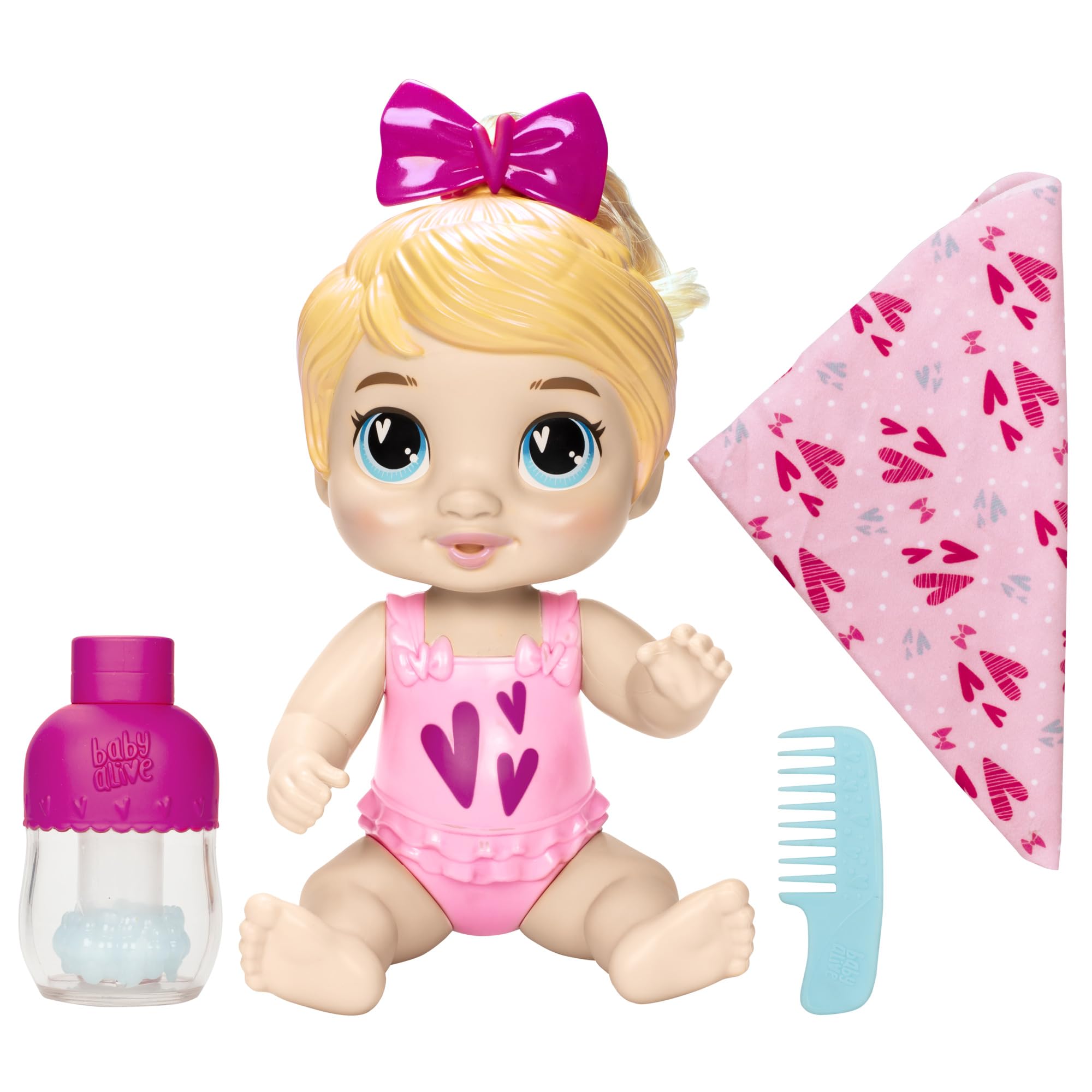 Baby AliveShampoo Snuggle Harper Hugs Blonde Hair 11 Inch Water Baby Doll Playset, Toys for 3 Year Old Girls & Boys & Up